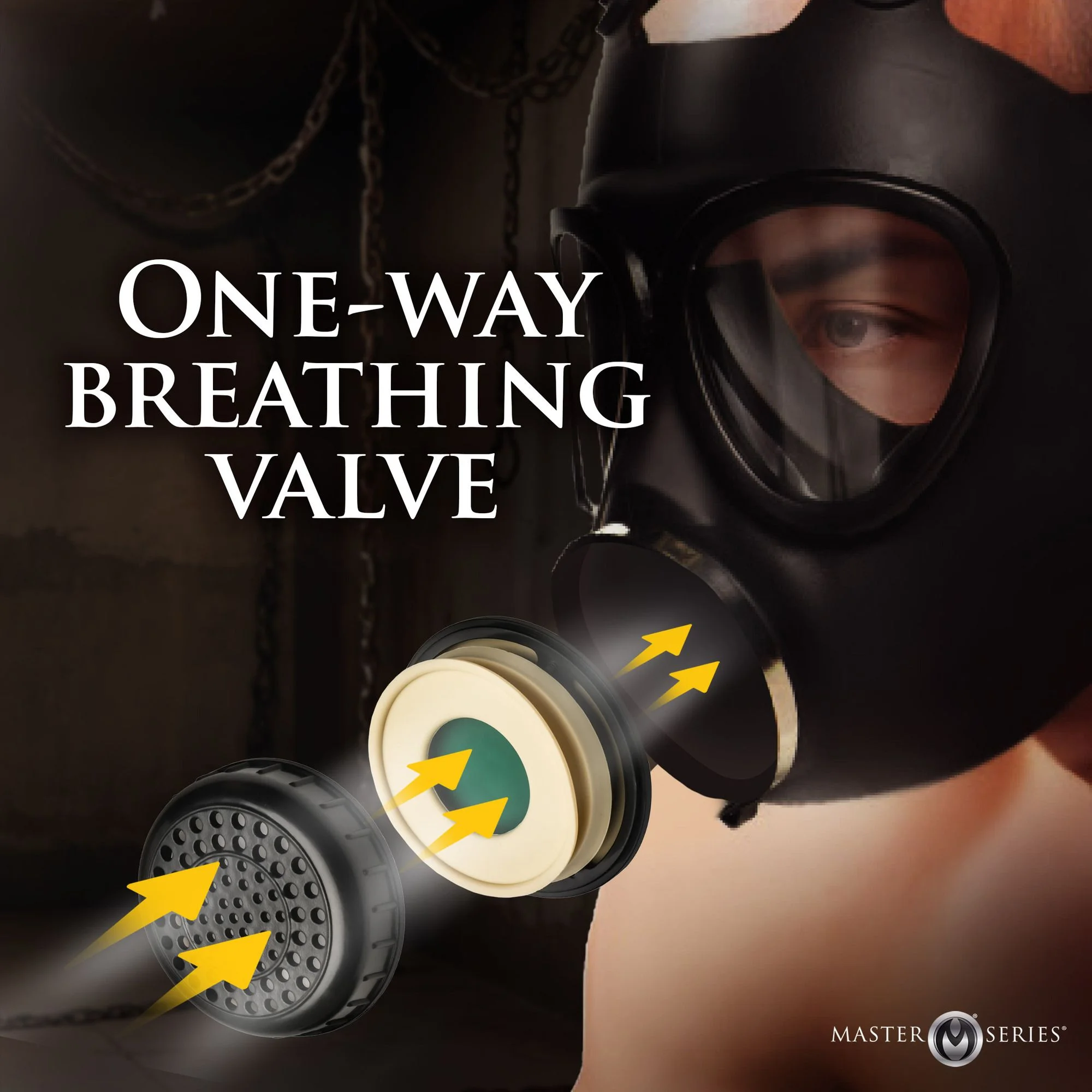 XR Brands - Inhaler Gas Masker Met Fles - Zwart & Wit