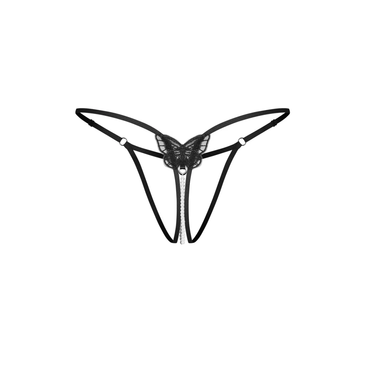 Obsessive - Isseme String Open Kruis - Zwart