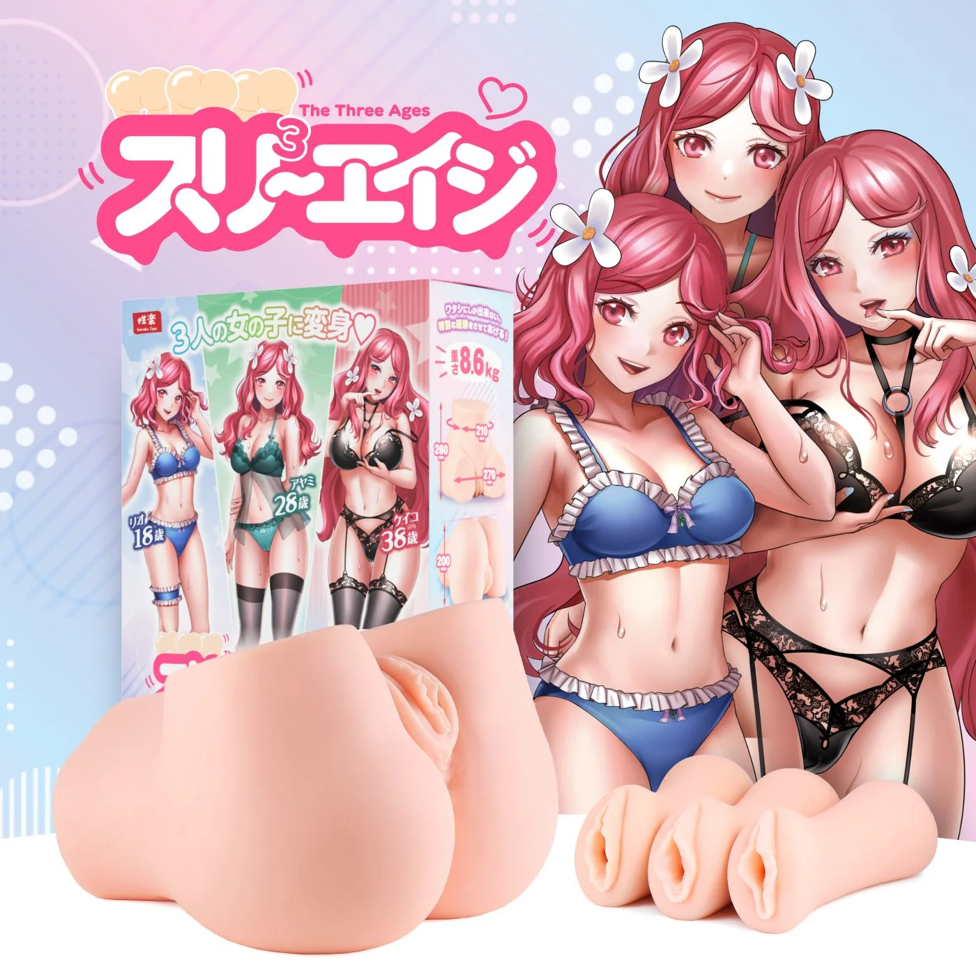 Seiraku Toys – The Three Ages Masturbator – Peach