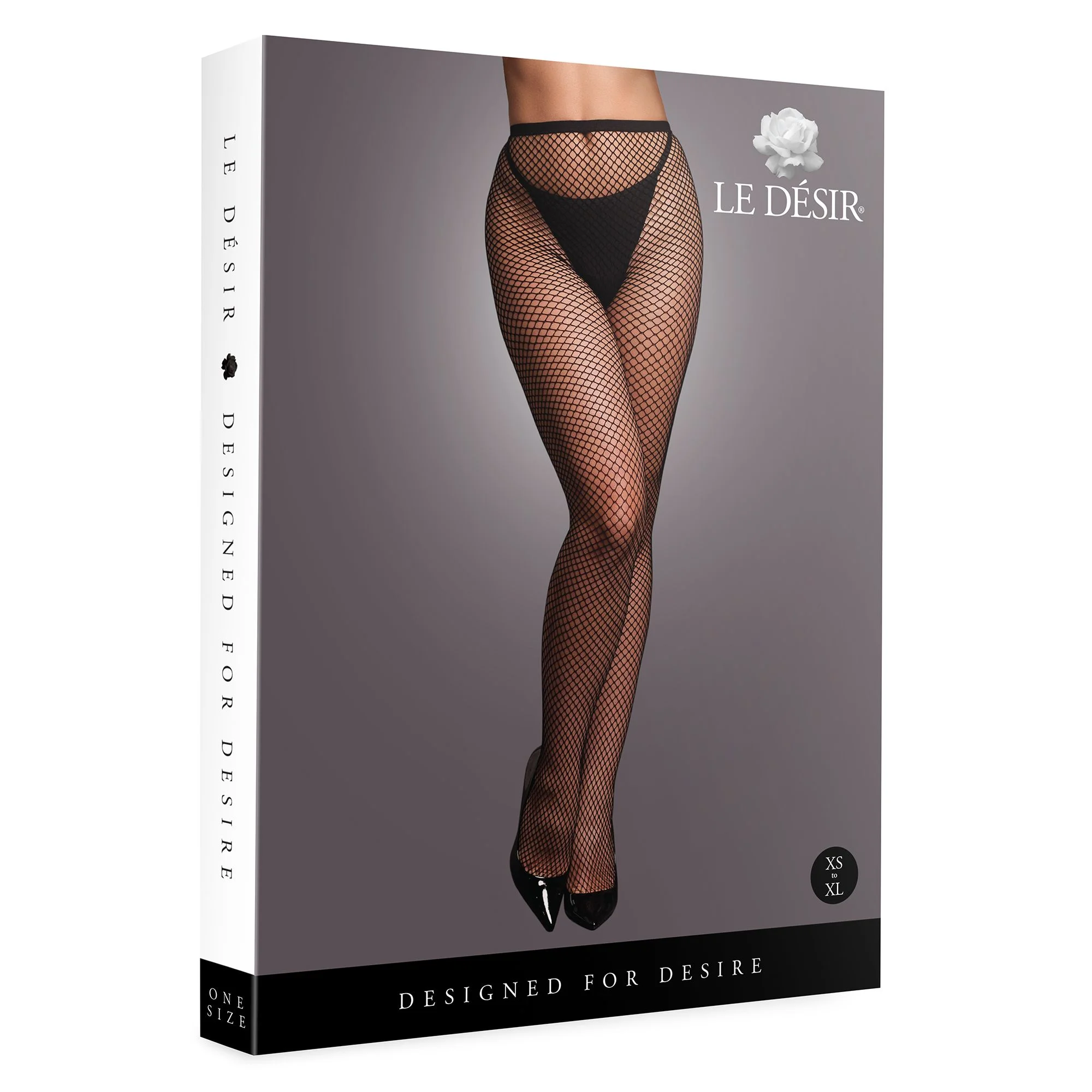Le Desir - Panty met Fijn Visnetpatroon - Zwart
