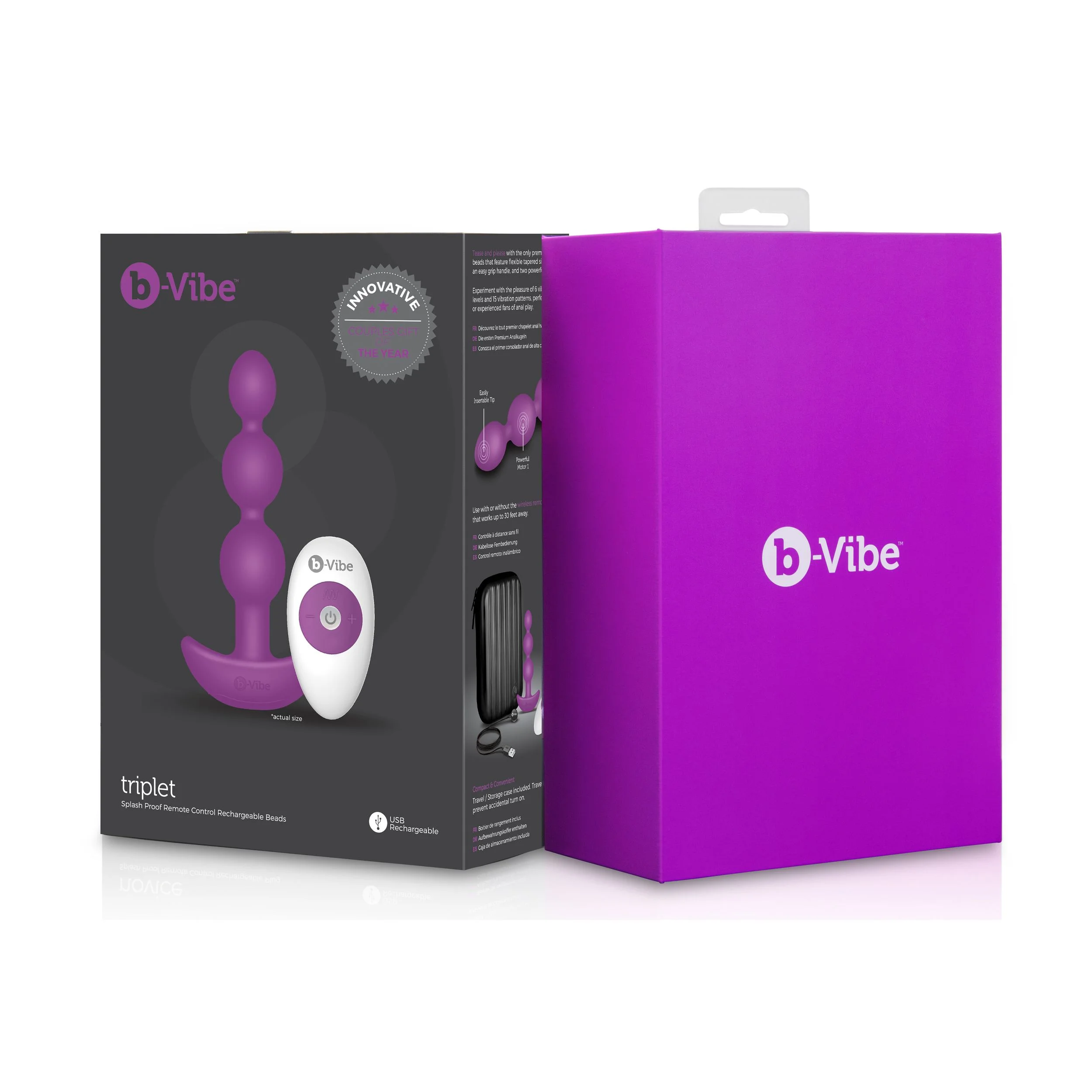 B-Vibe - Triplet Anale Kralen Fuchsia