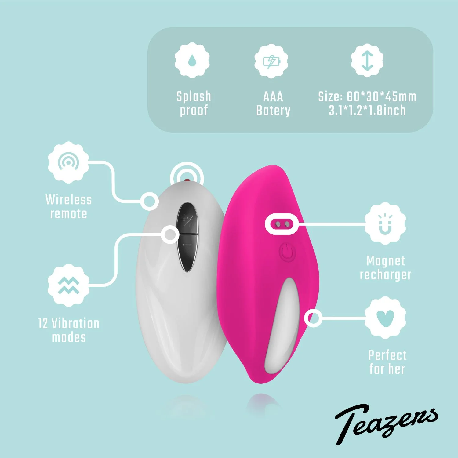 Teazers – Panty Pleasure Clitoris Vibrator – Roze