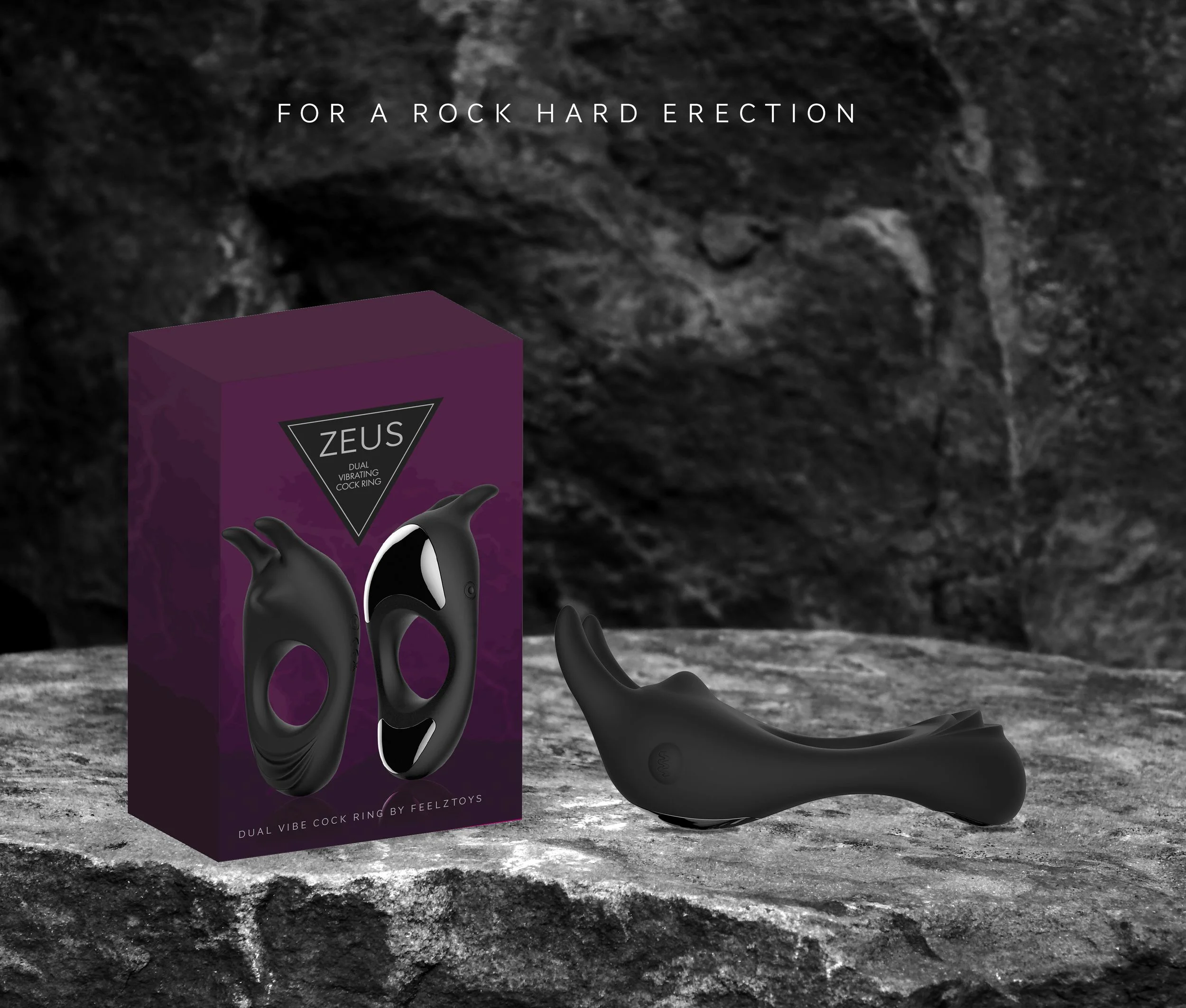 FeelzToys - Zeus Dual Vibe Penisring Zwart