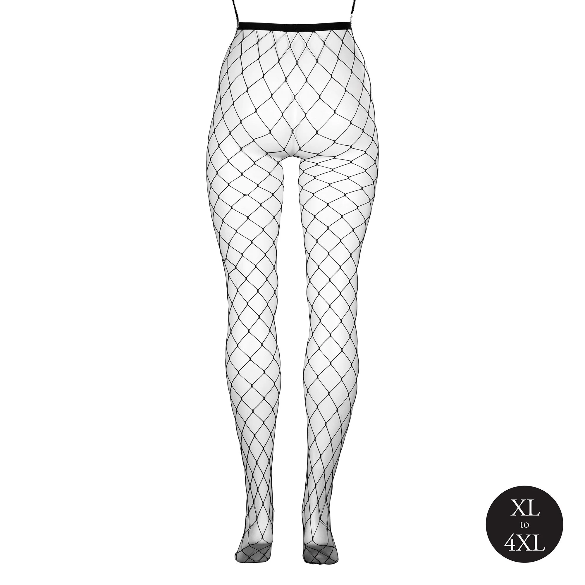 Le Desir - Panty met Grove Visnetstructuur - Zwart