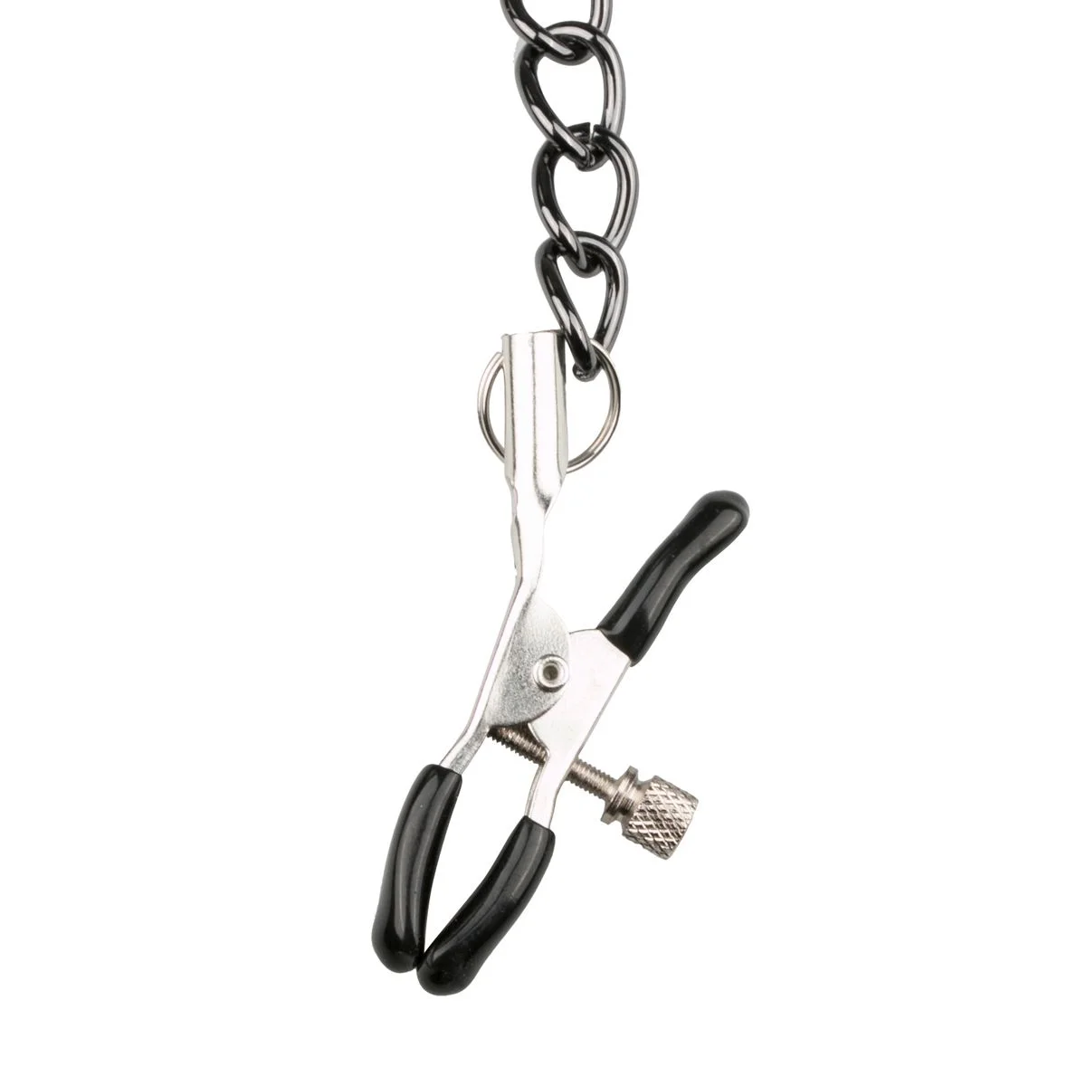 Fetish - Kunstleren halsband met tepelklemmen