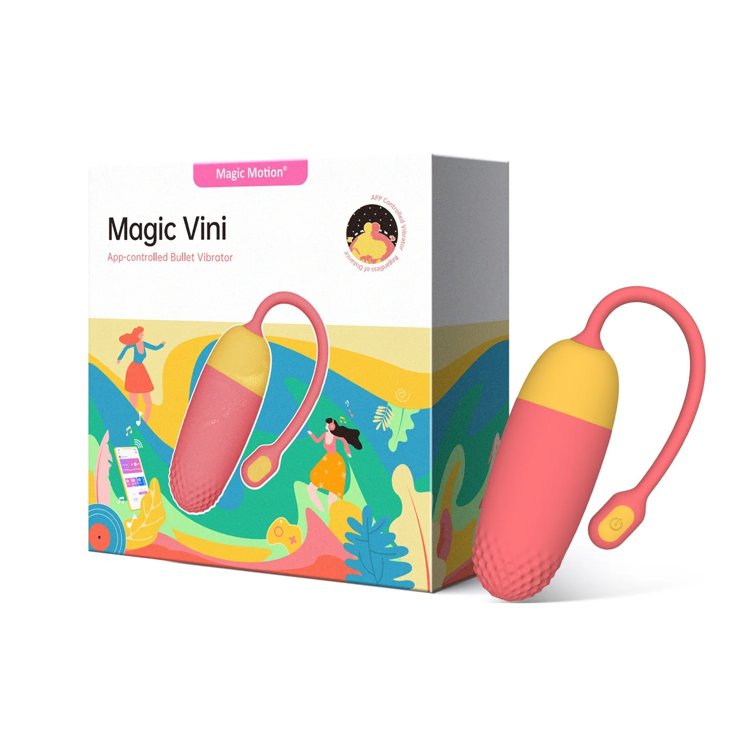 Magic Motion - Vini App Controlled Vibratie Eitje - Koraal/Geel