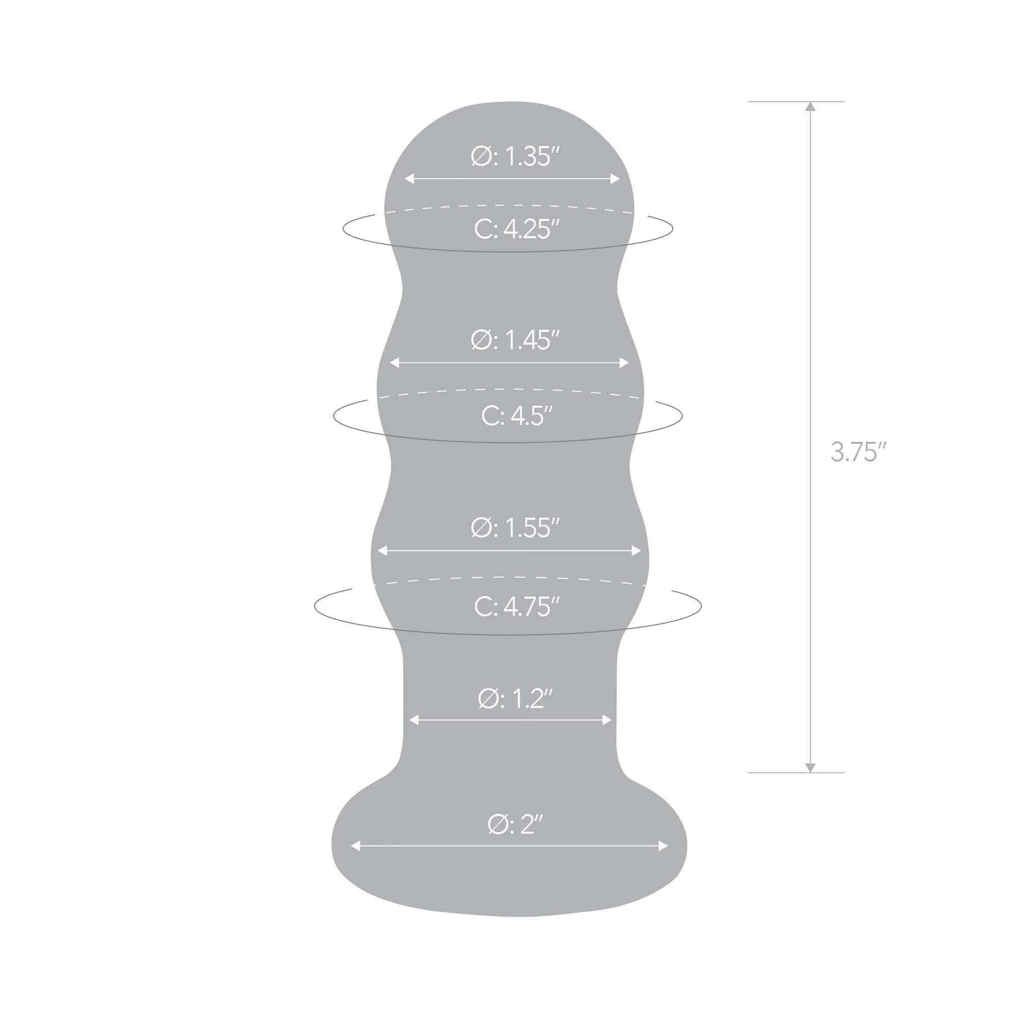 Glas - Rechargeable Remote Controlled  Vibrating Beaded Buttplug