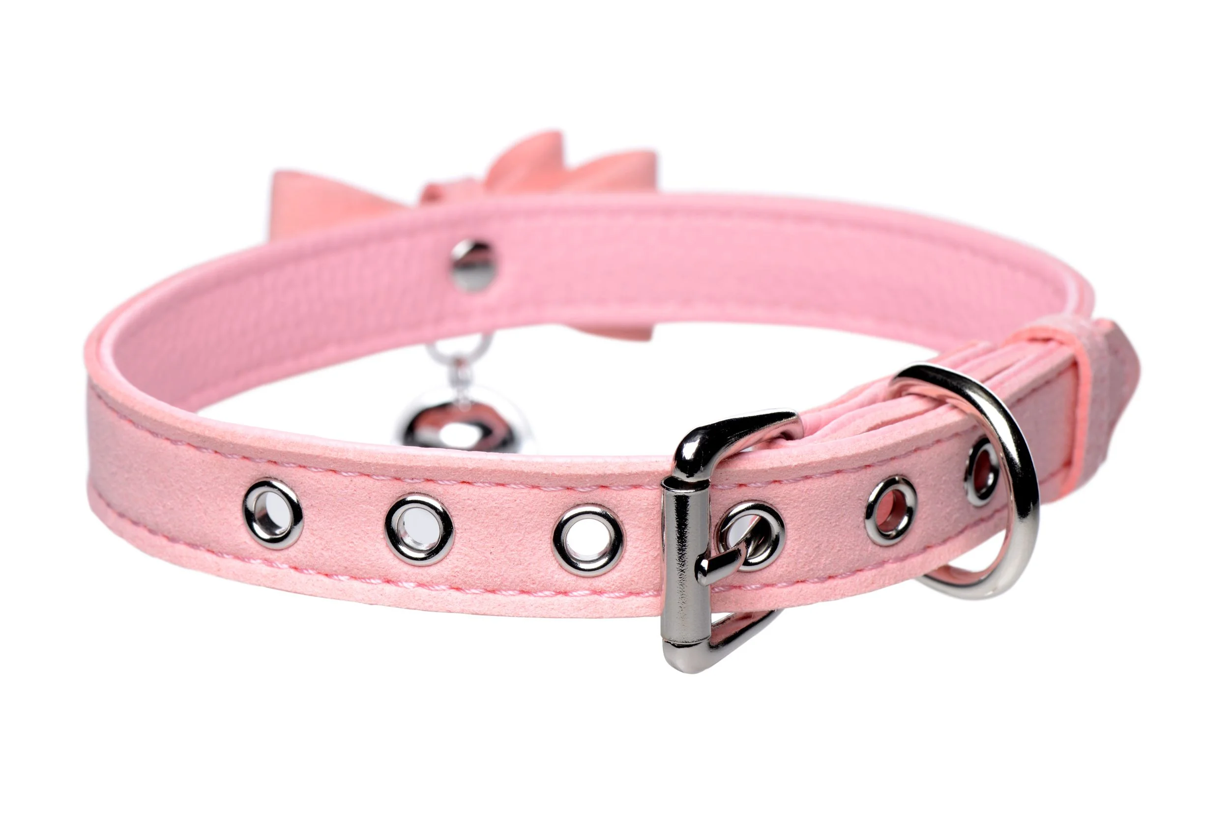 Golden Kitty Collar Met Kattenbelletje - Roze/Zilver
