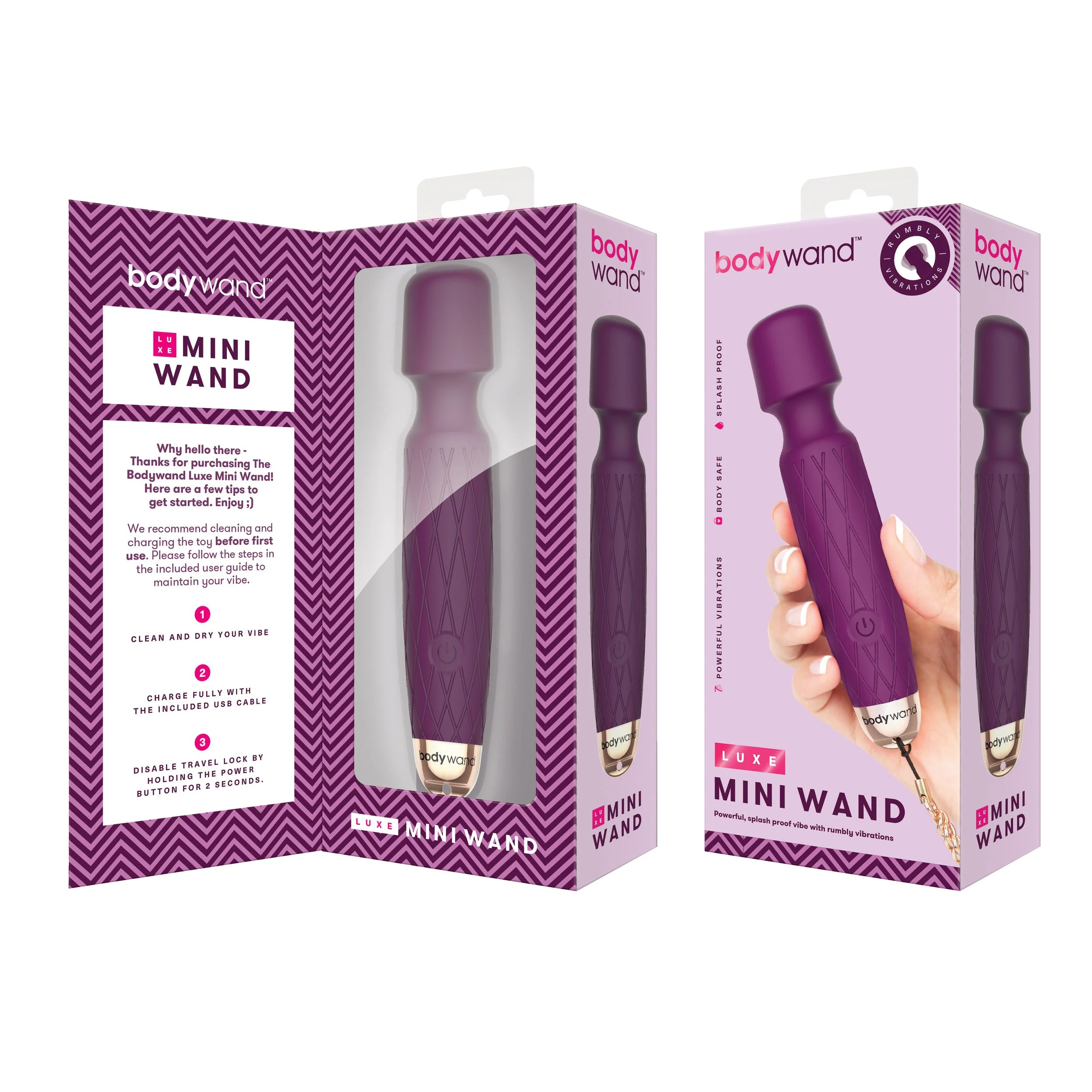 Bodywand - Luxe Mini USB Wand Vibrator Paars