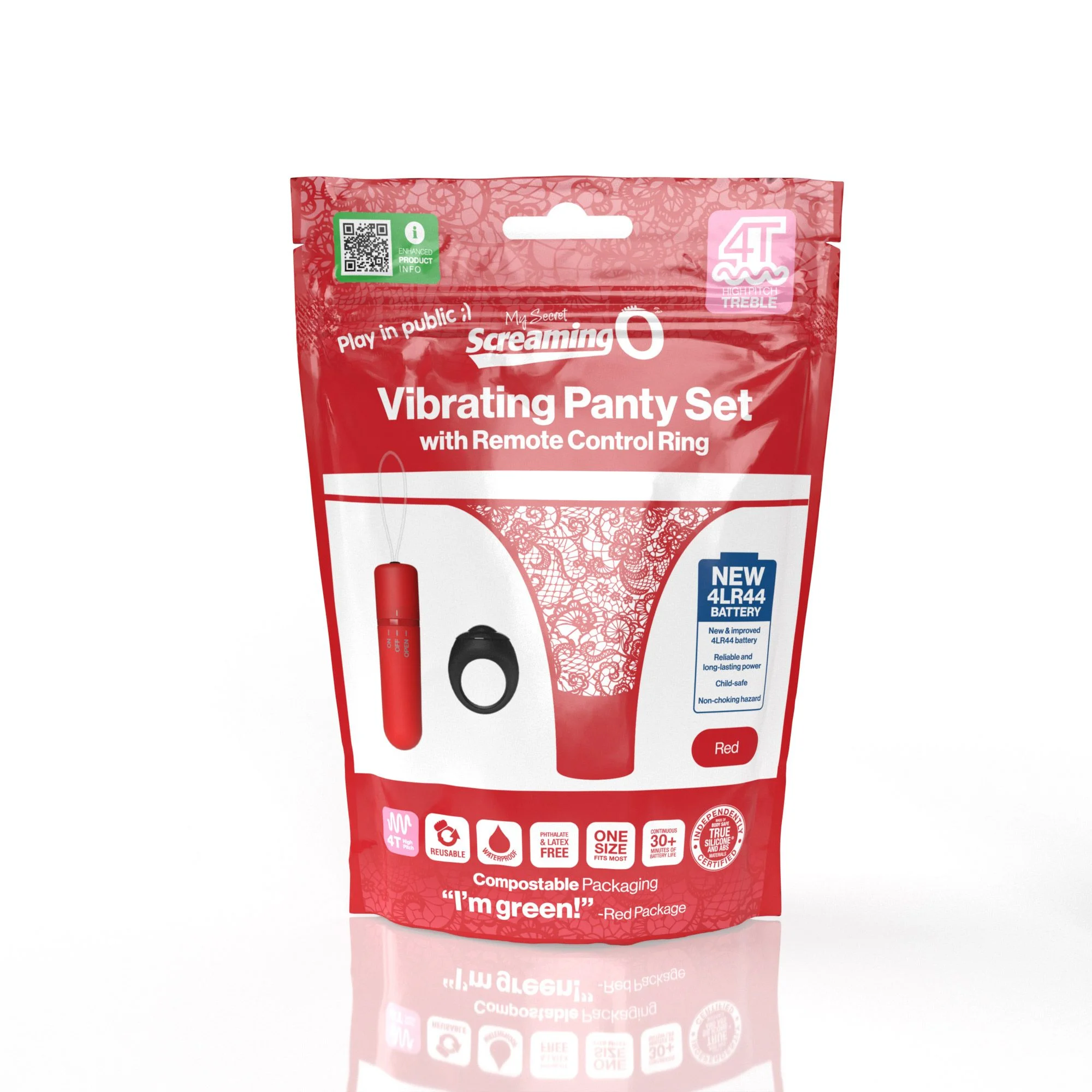 The Screaming O - My Secret Screaming O 4T Panty Vibe Red
