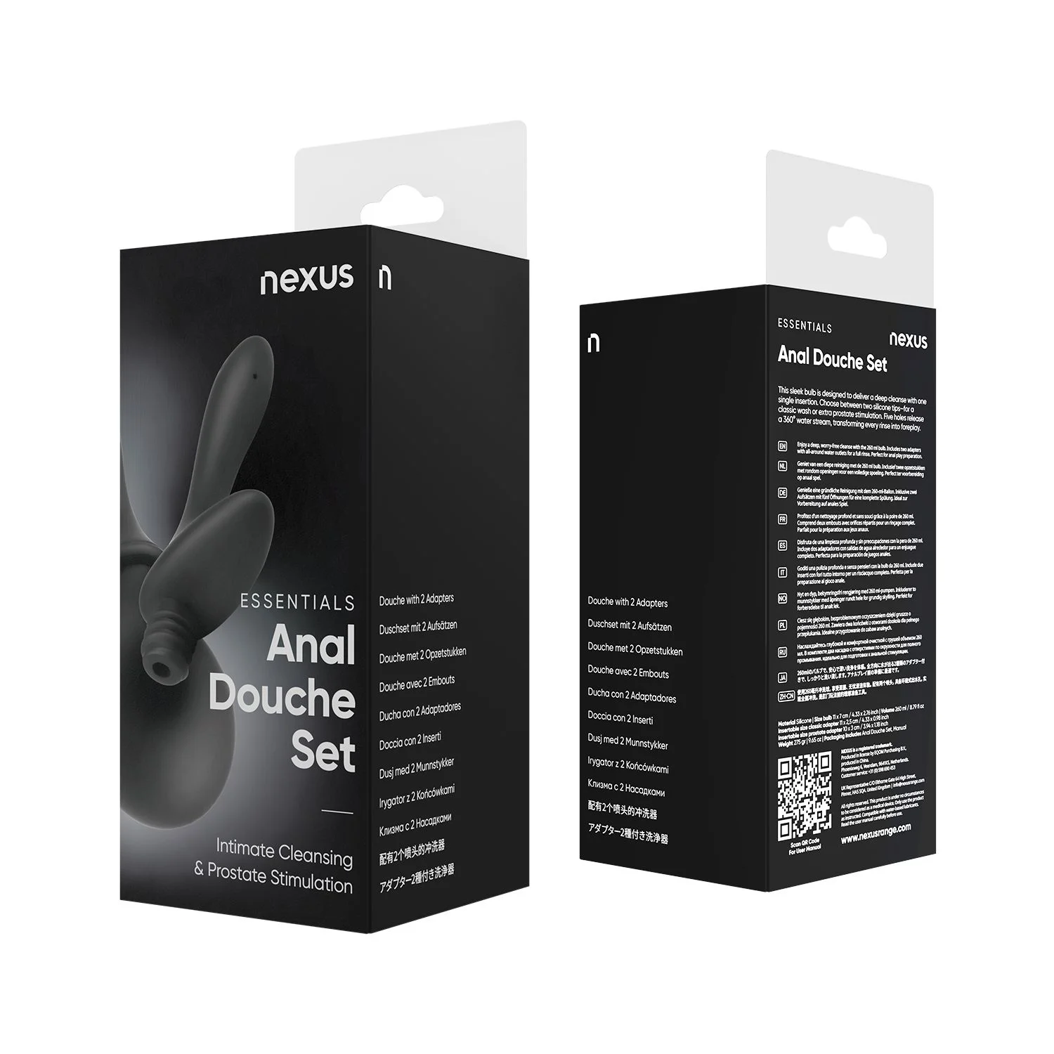 Nexus - Intieme Douche Set Met Twee Siliconen Tuitjes