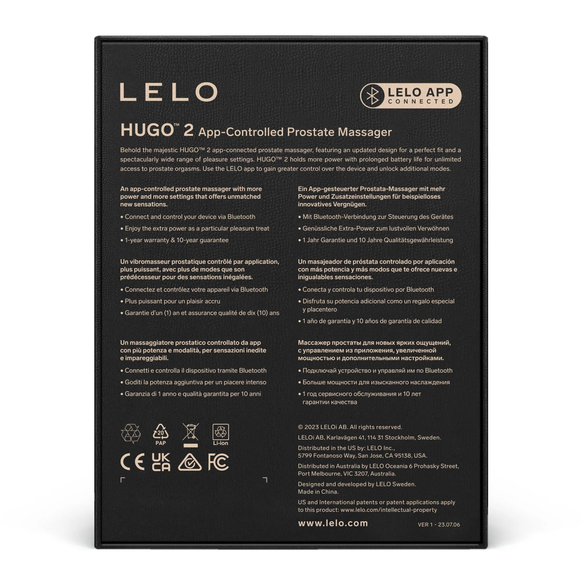 LELO – HUGO 2 Prostaat Massager – Zwart
