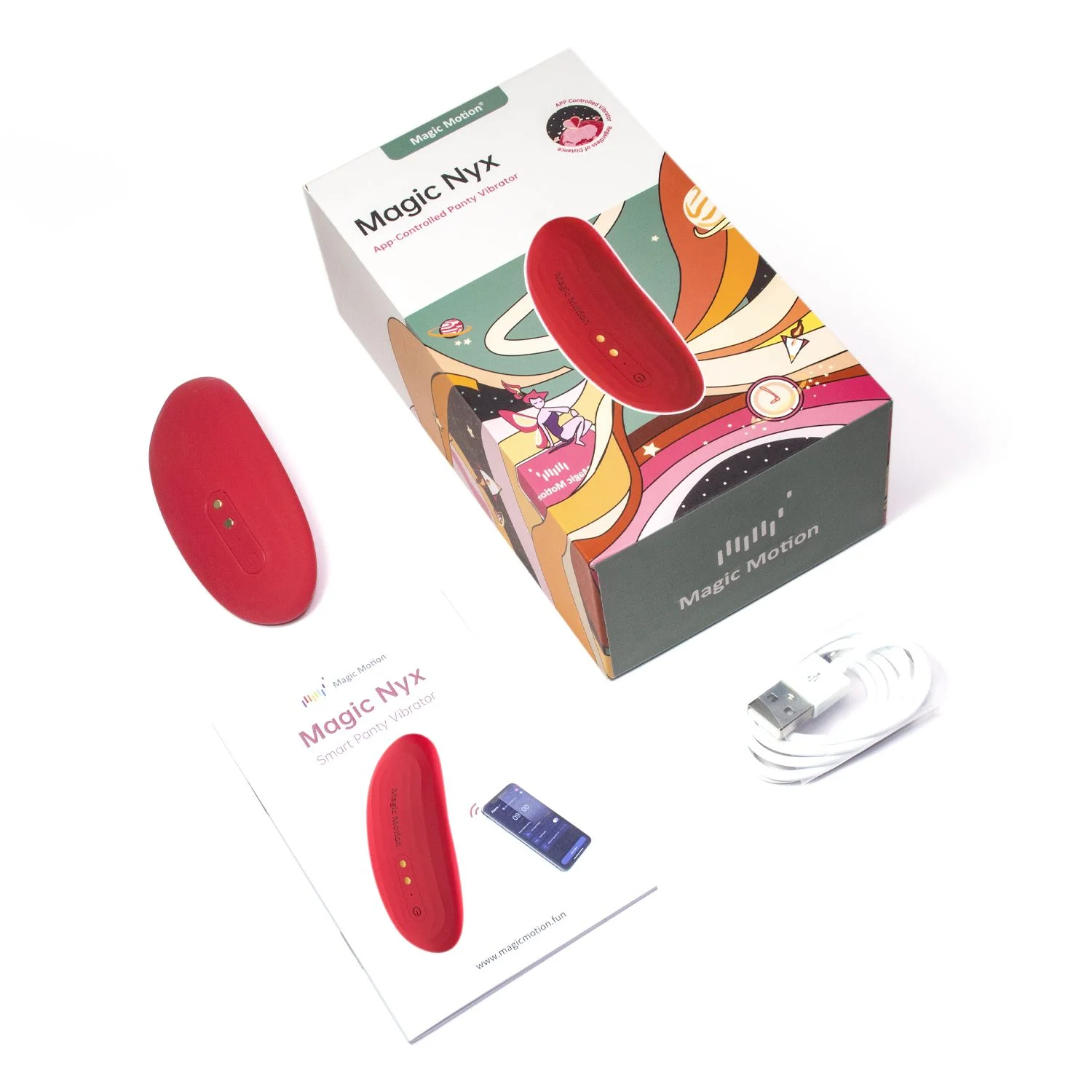 Magic Motion - App Gestuurde Nyx Smart Panty Vibrator - Rood