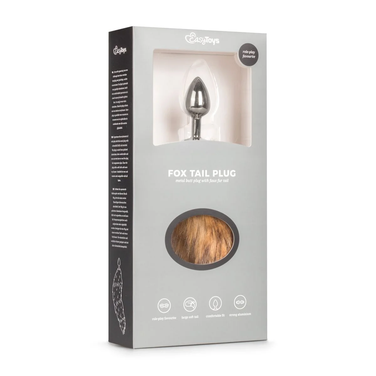 – FETISH COLLECTION Buttplug Zilver – Beige Vossenstaart