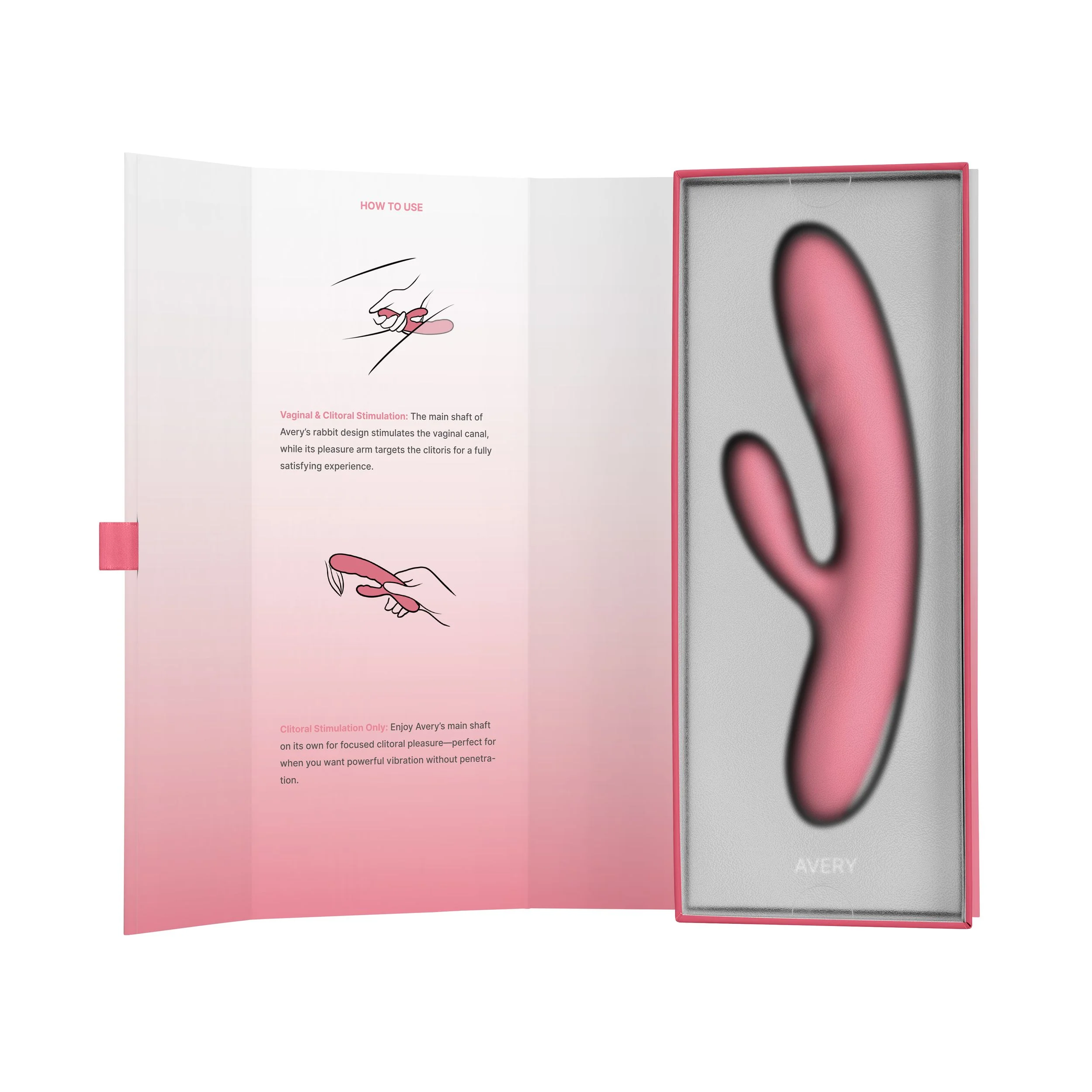 SVAKOM - Avery Thrusting Rabbit Vibrator - Aardbei Roze