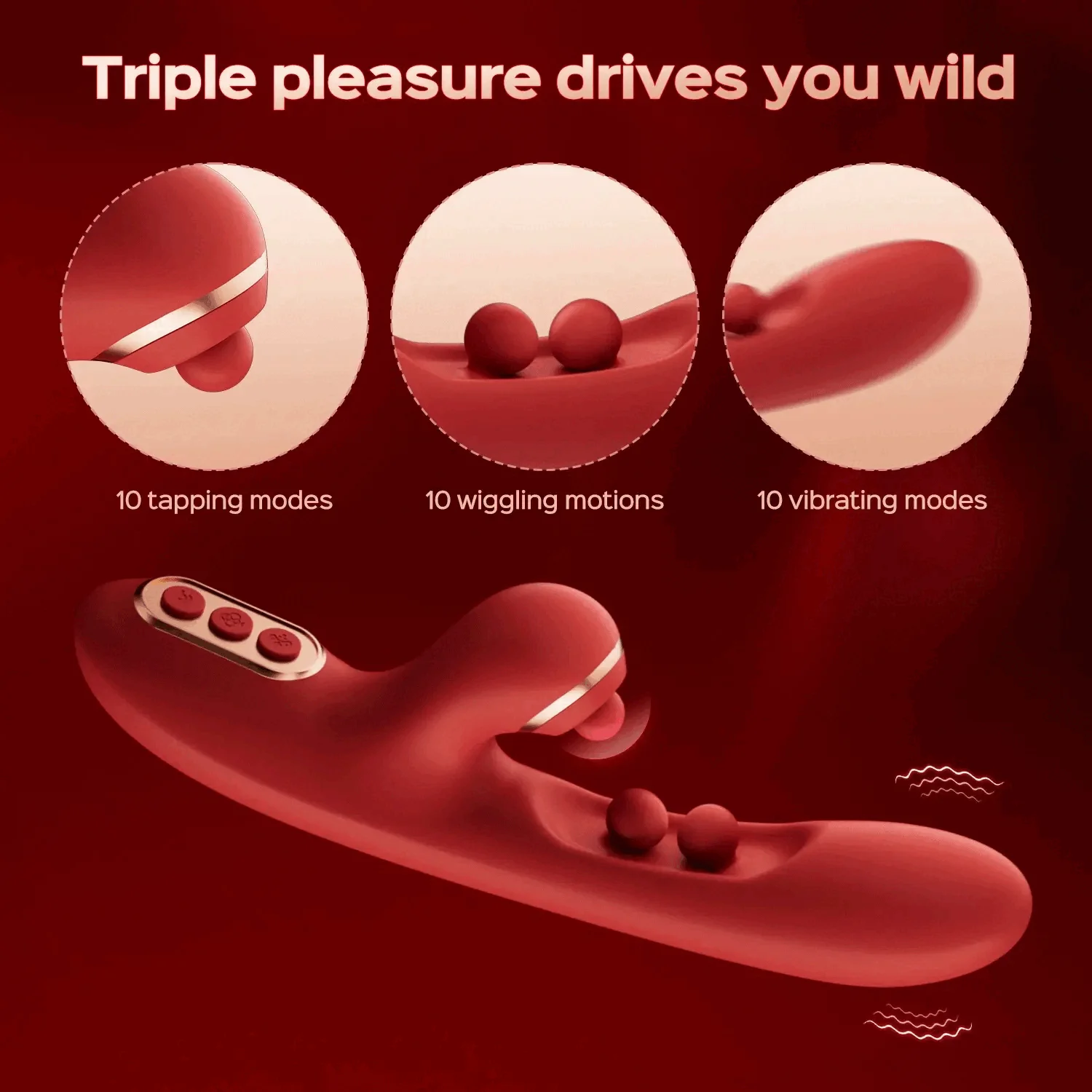 HoneyPlayBox – Tickler Wiggling Tapping Vibrator – Rood