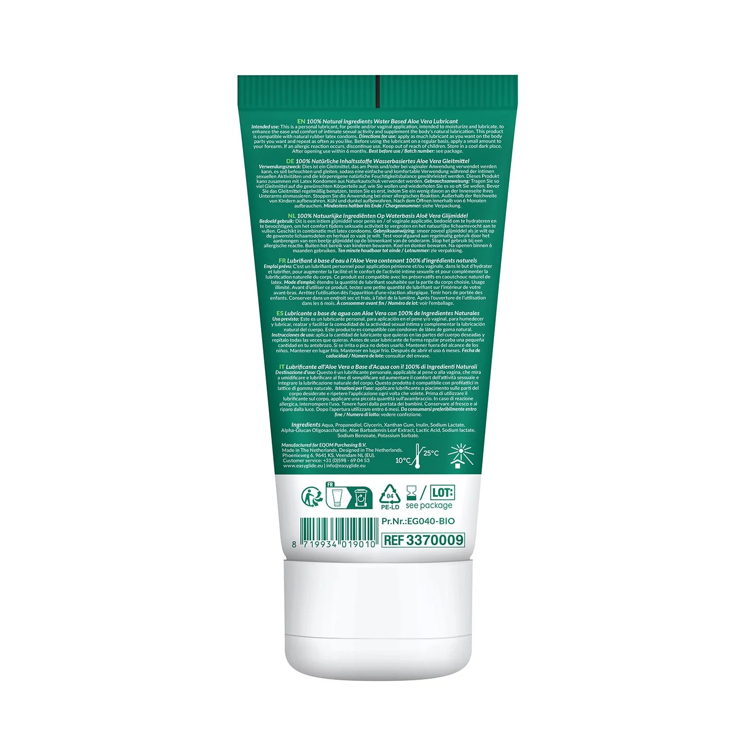 EasyGlide - Bio & Natural Glijmiddel op Waterbasis Aloë vera - 100 ml