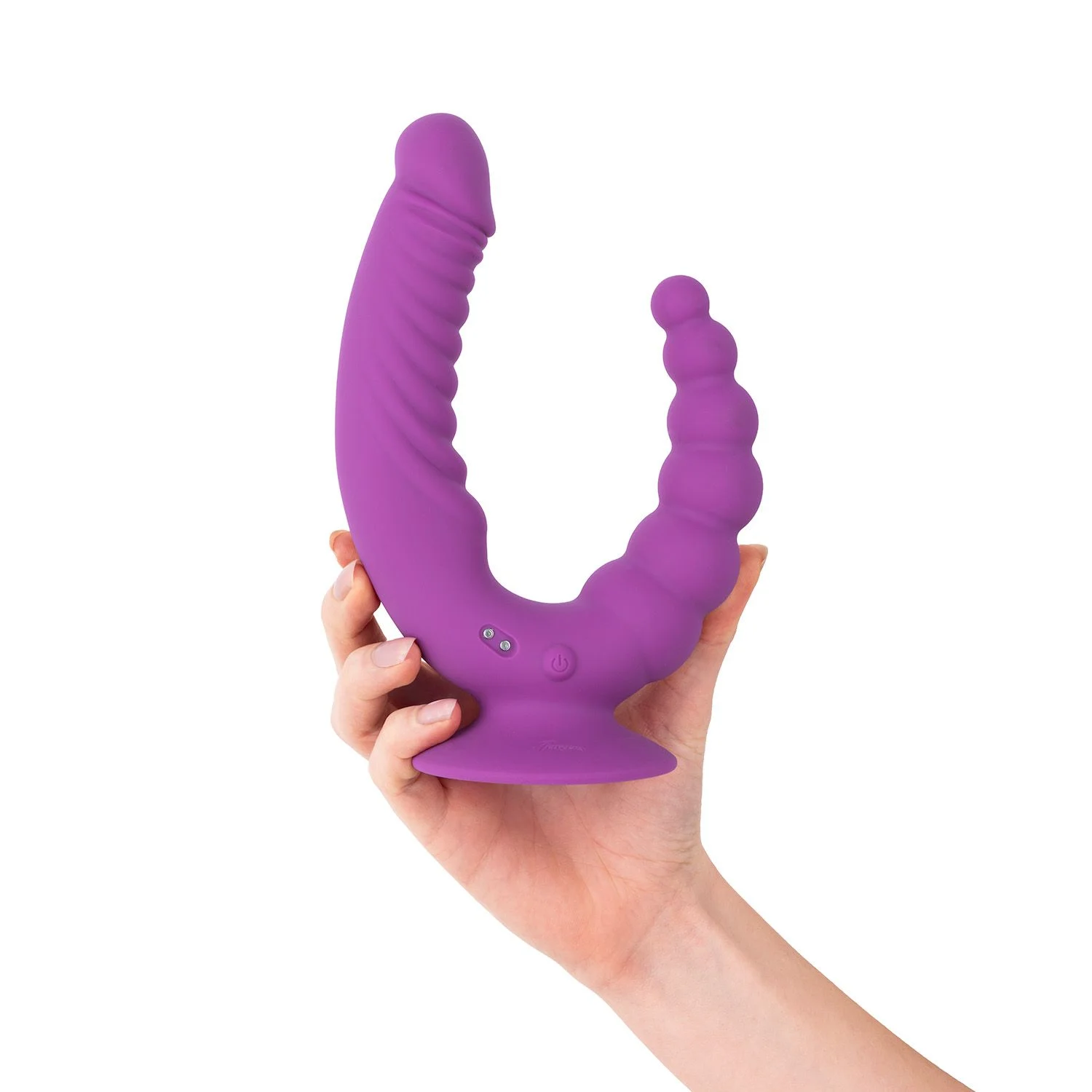 Teazers - Double Vibrator met Zuignap en Afstandsbediening - Paars