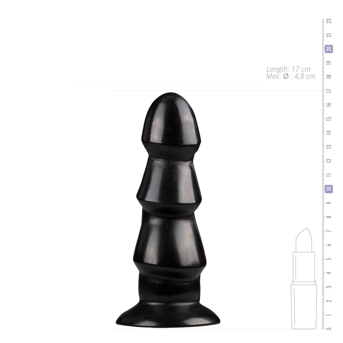 All Black - Zwarte Anaal Dildo Met Ribbels