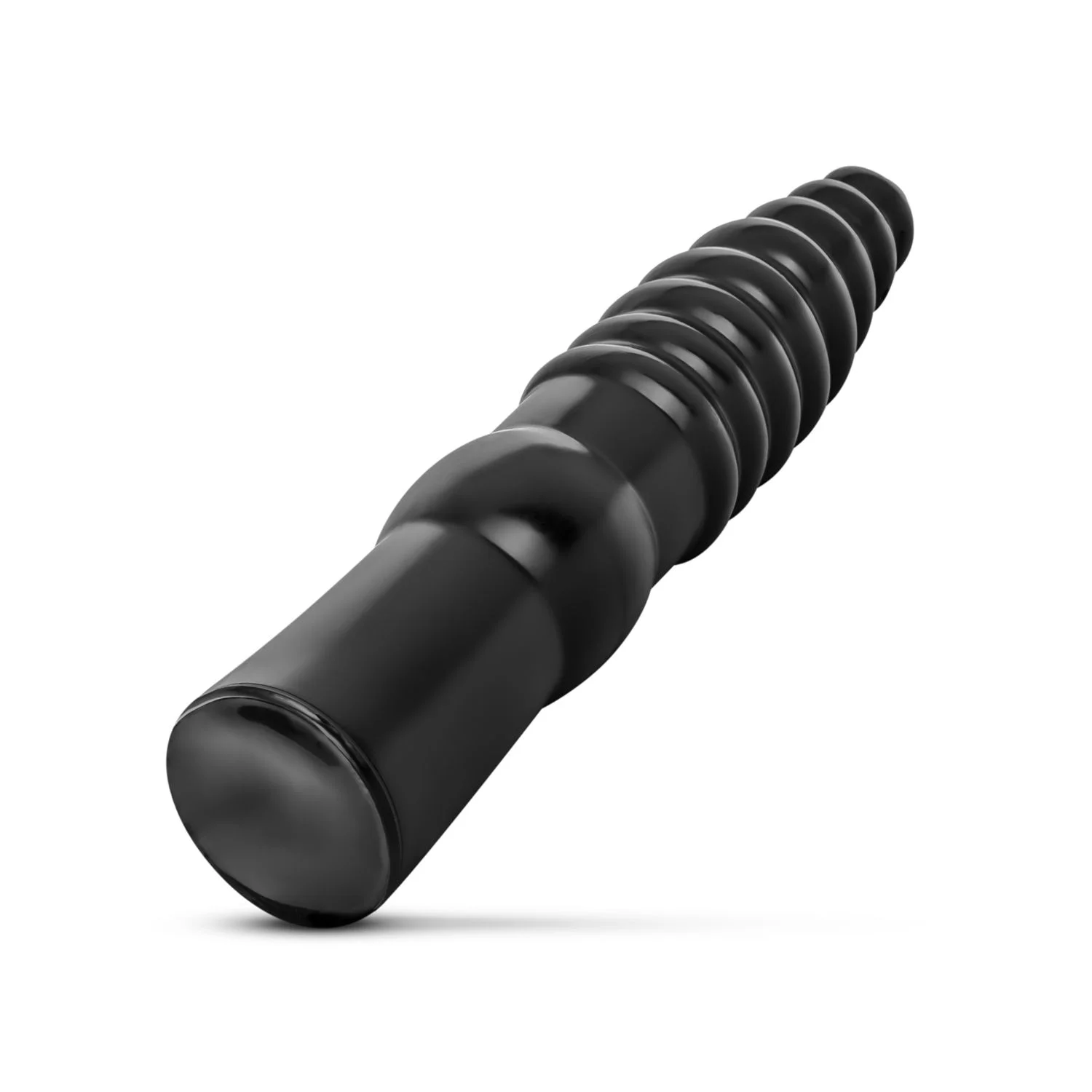 All Black - Geribbelde Dildo - 34 cm