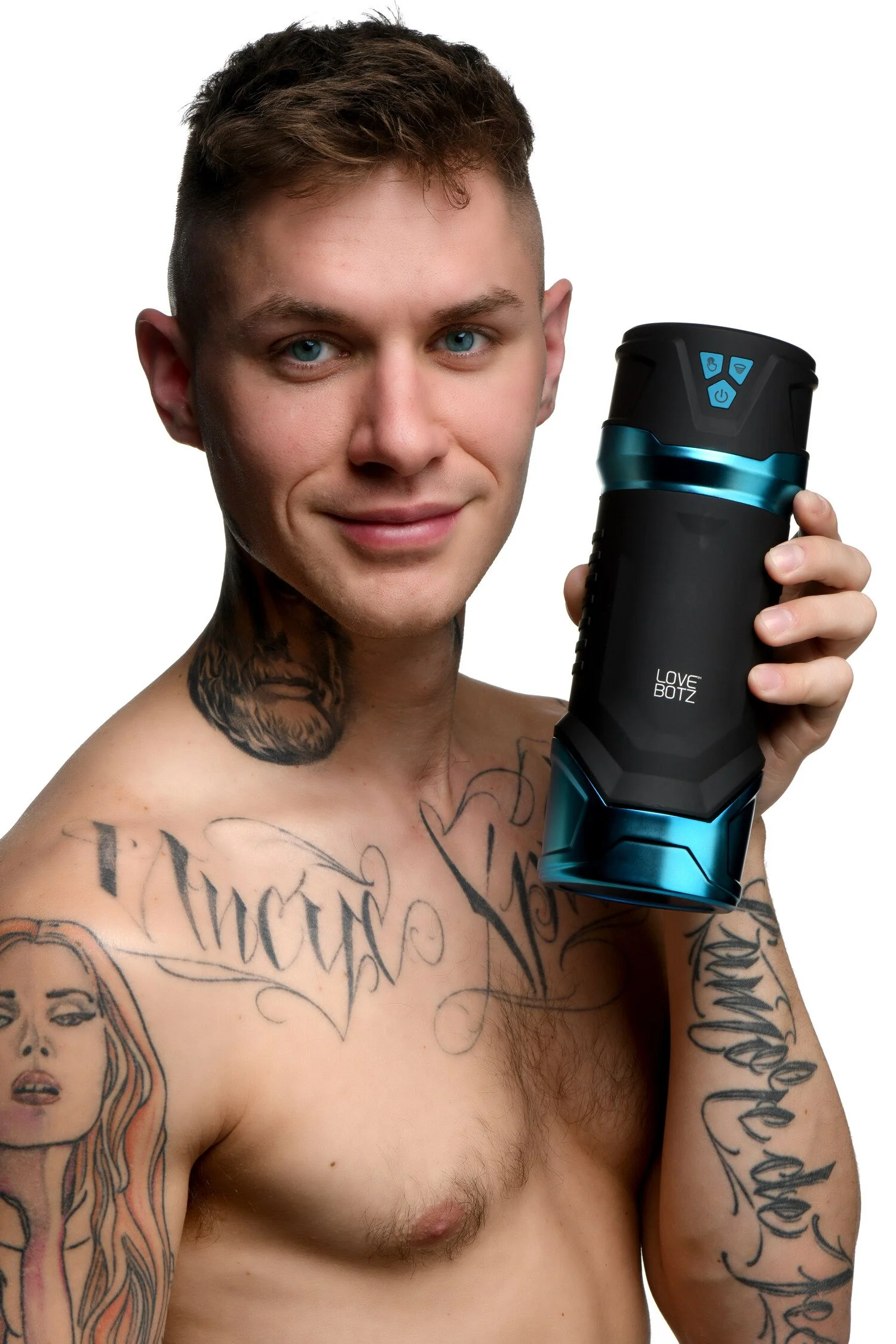 THE MILKER - Intense Masturbator Zuig- en Vibratiefunctie - Zwart/Blauw