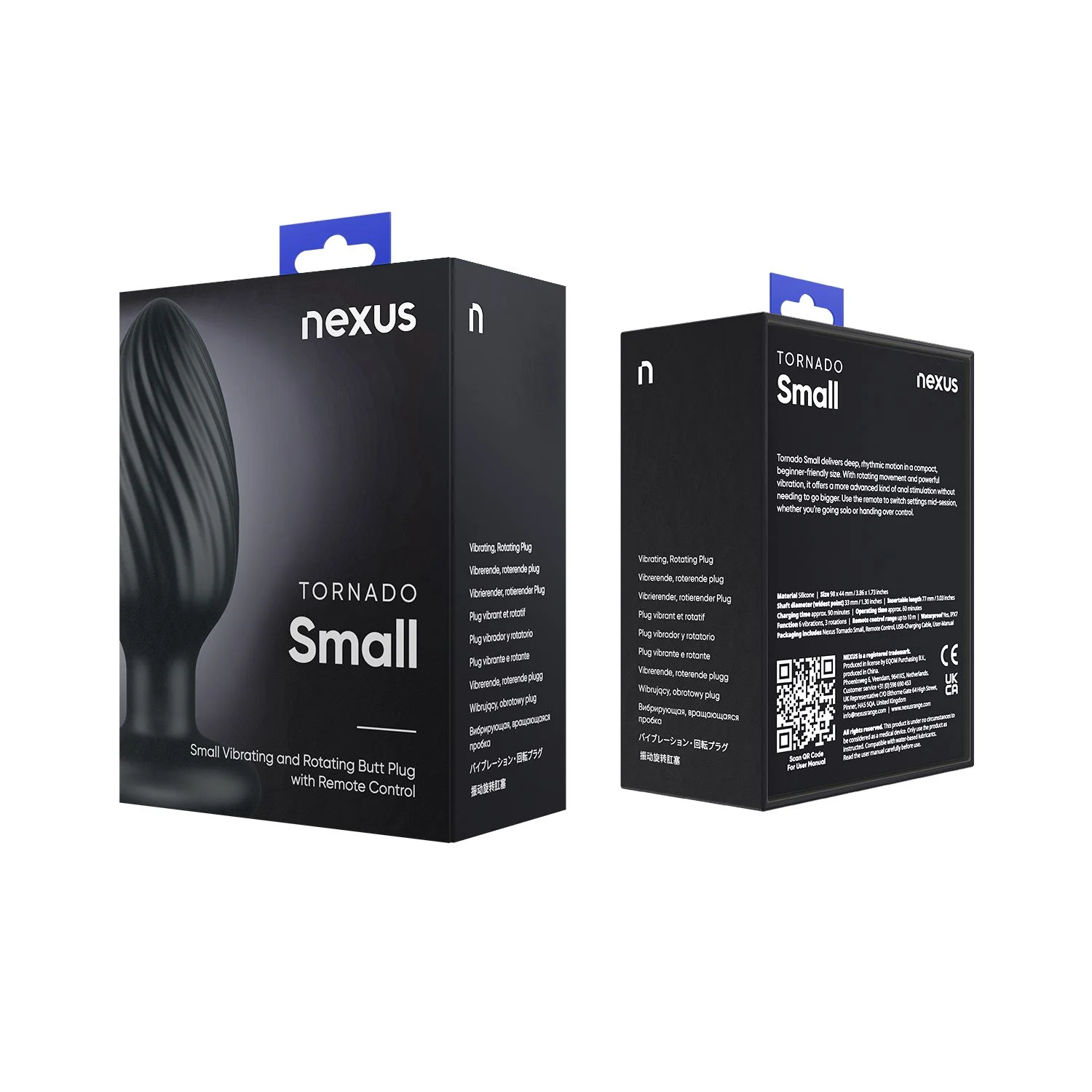 Nexus - Tornado Roterende Butt Plug - Zwart