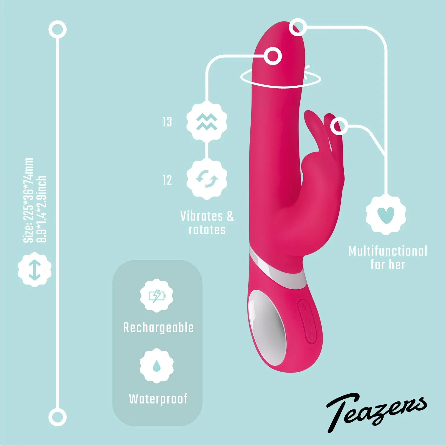 Teazers – Rabbit Vibrator – Roze