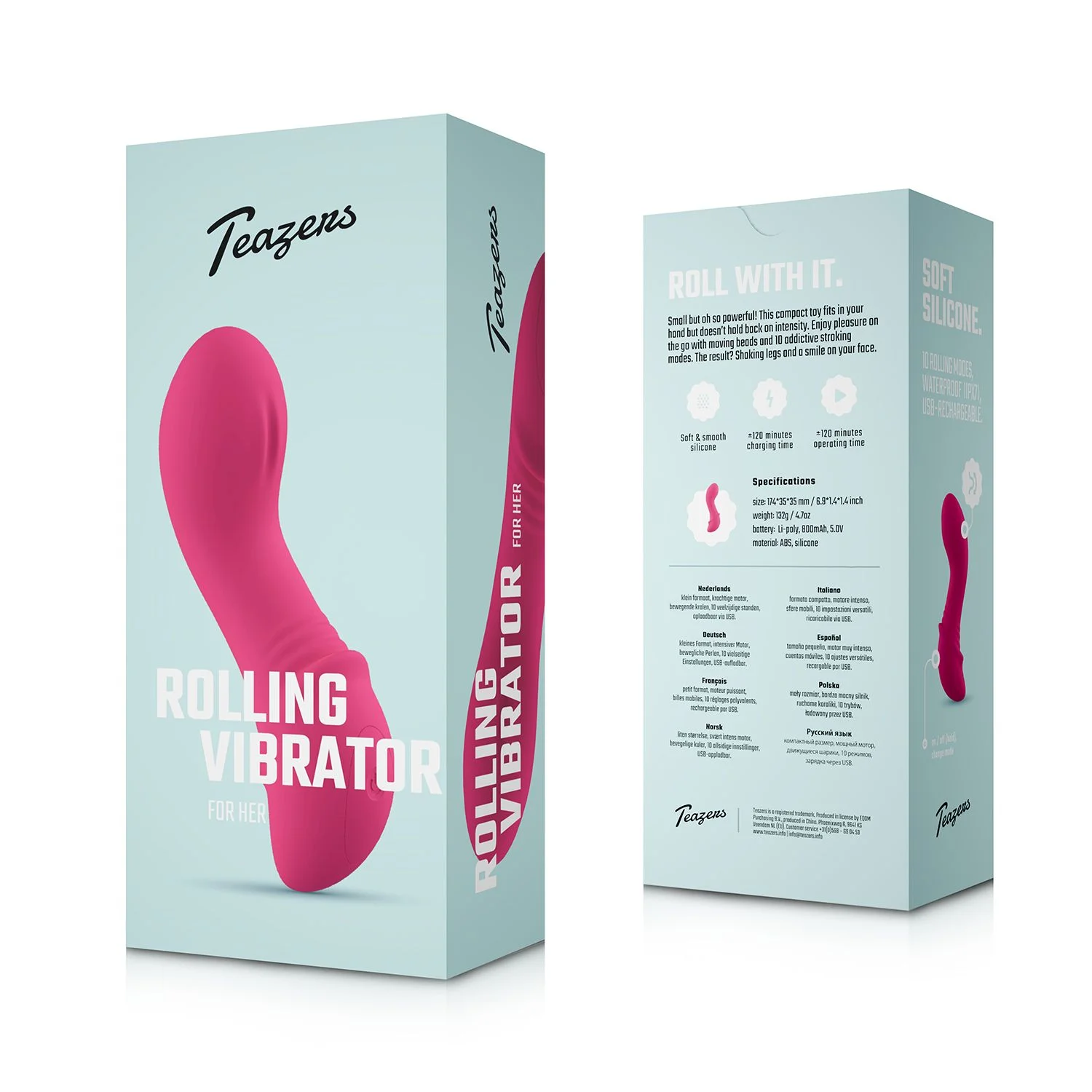 Teazers – Rolling Mini Vibrator – Framboosroze