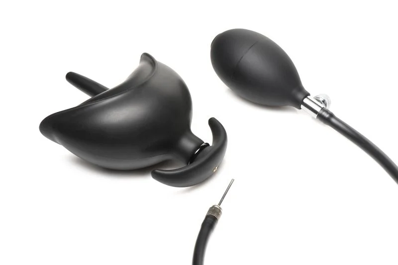 Opblaasbare Siliconen Anaal Plug - Zwart