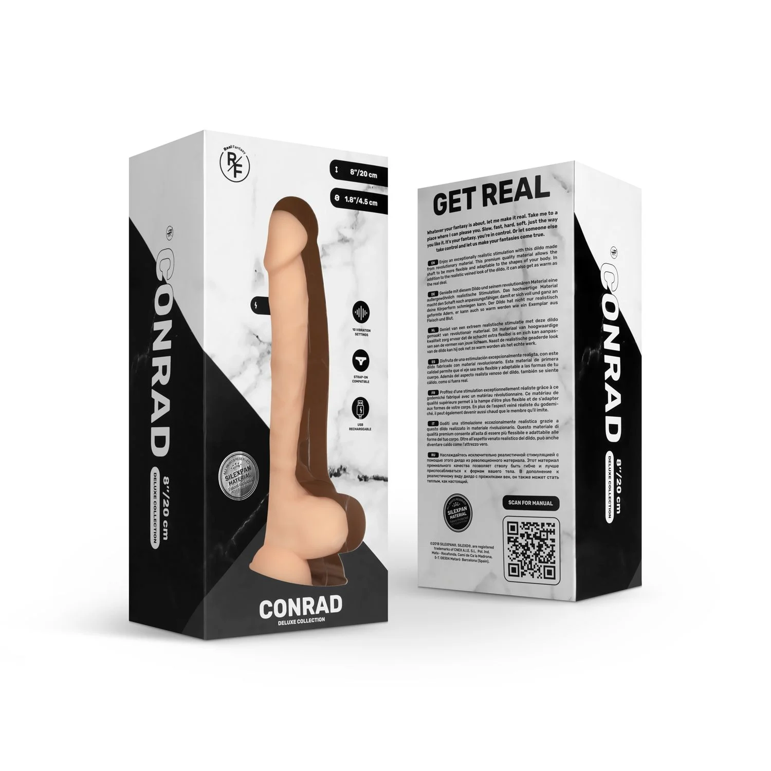 Real Fantasy Deluxe - Conrad Vibrerende Realistische Dildo  - 20 cm