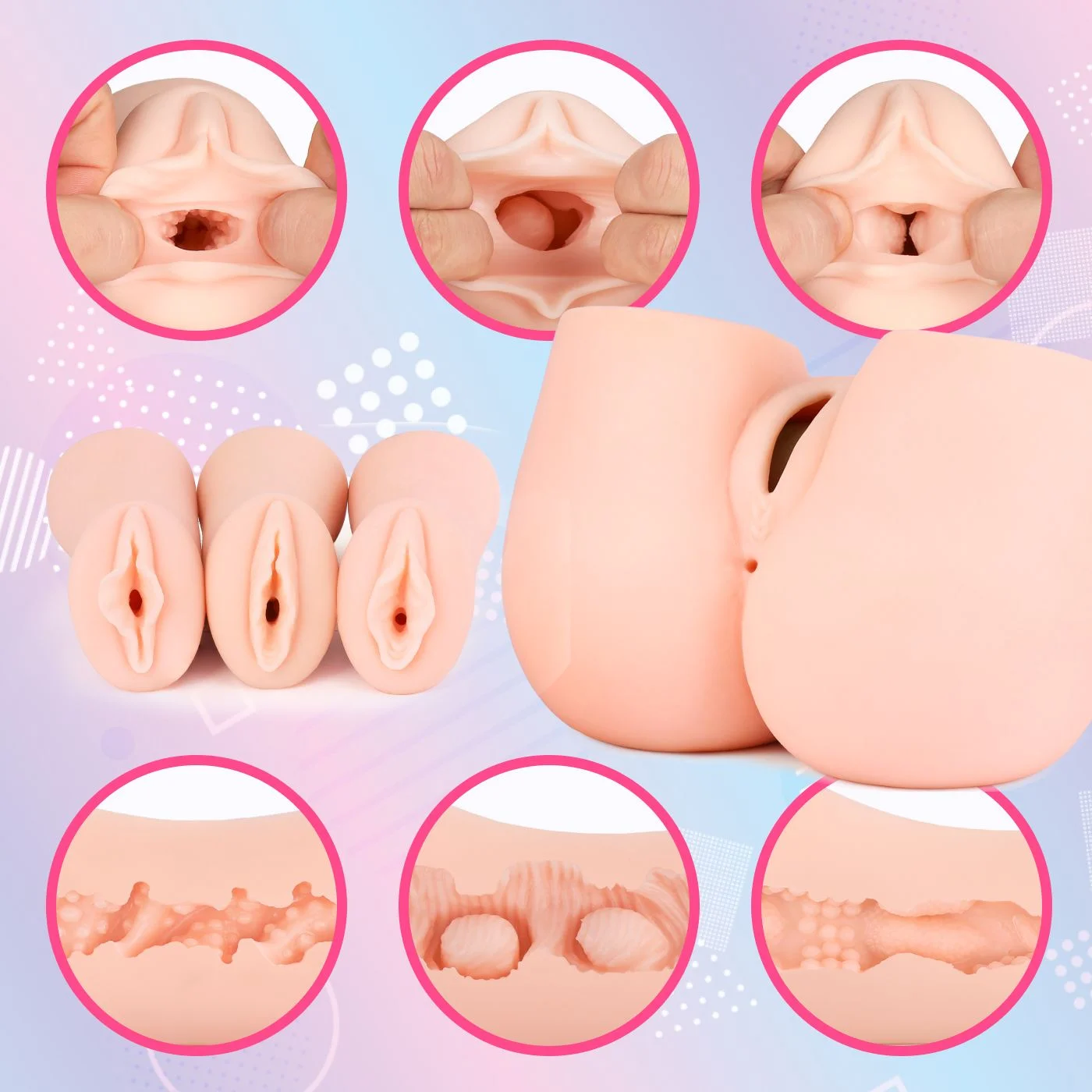 Seiraku Toys – The Three Ages Masturbator – Peach