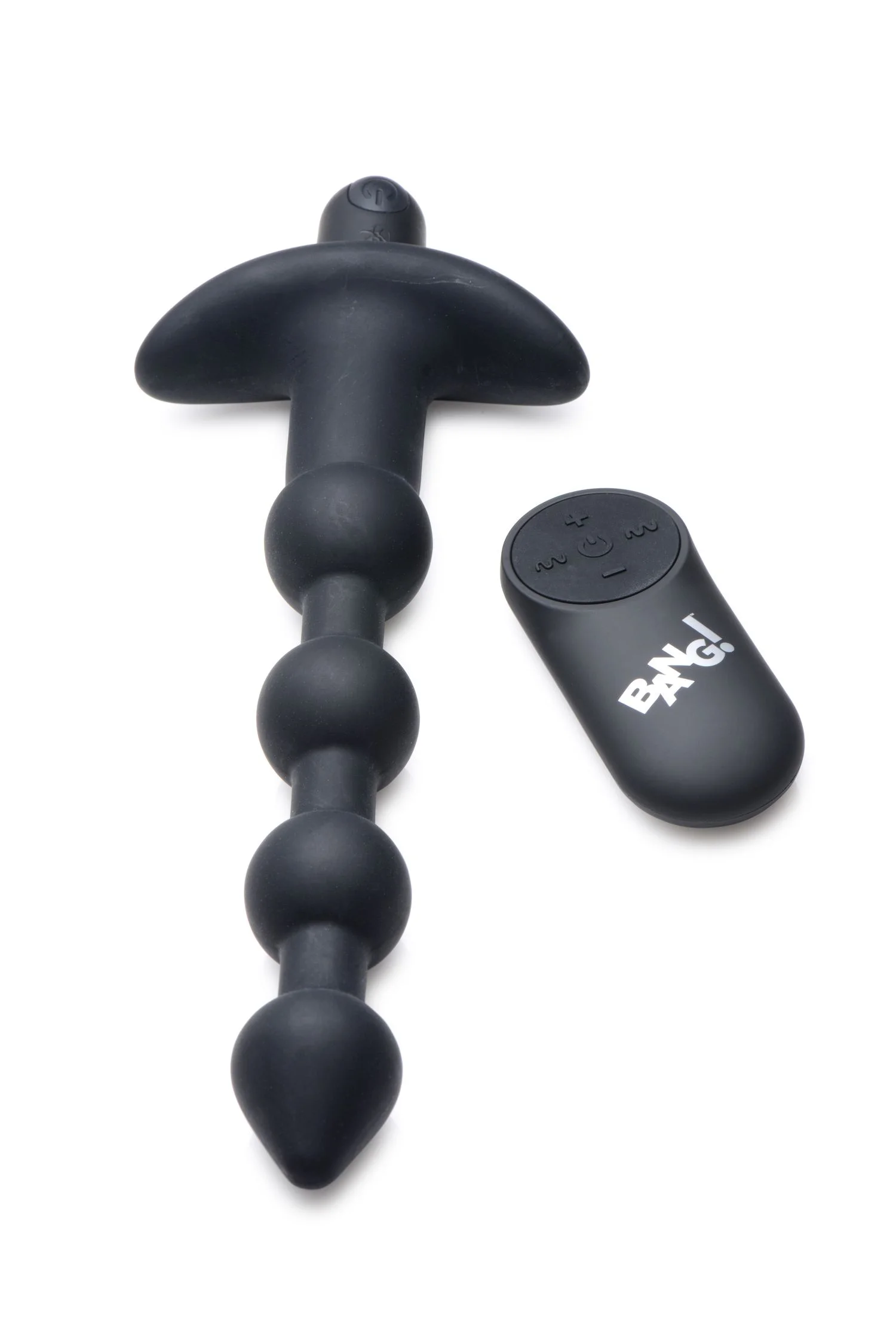 BANG! - 28X Vibrerende Silicone Anaalkralen met Afstandsbediening - Zwart