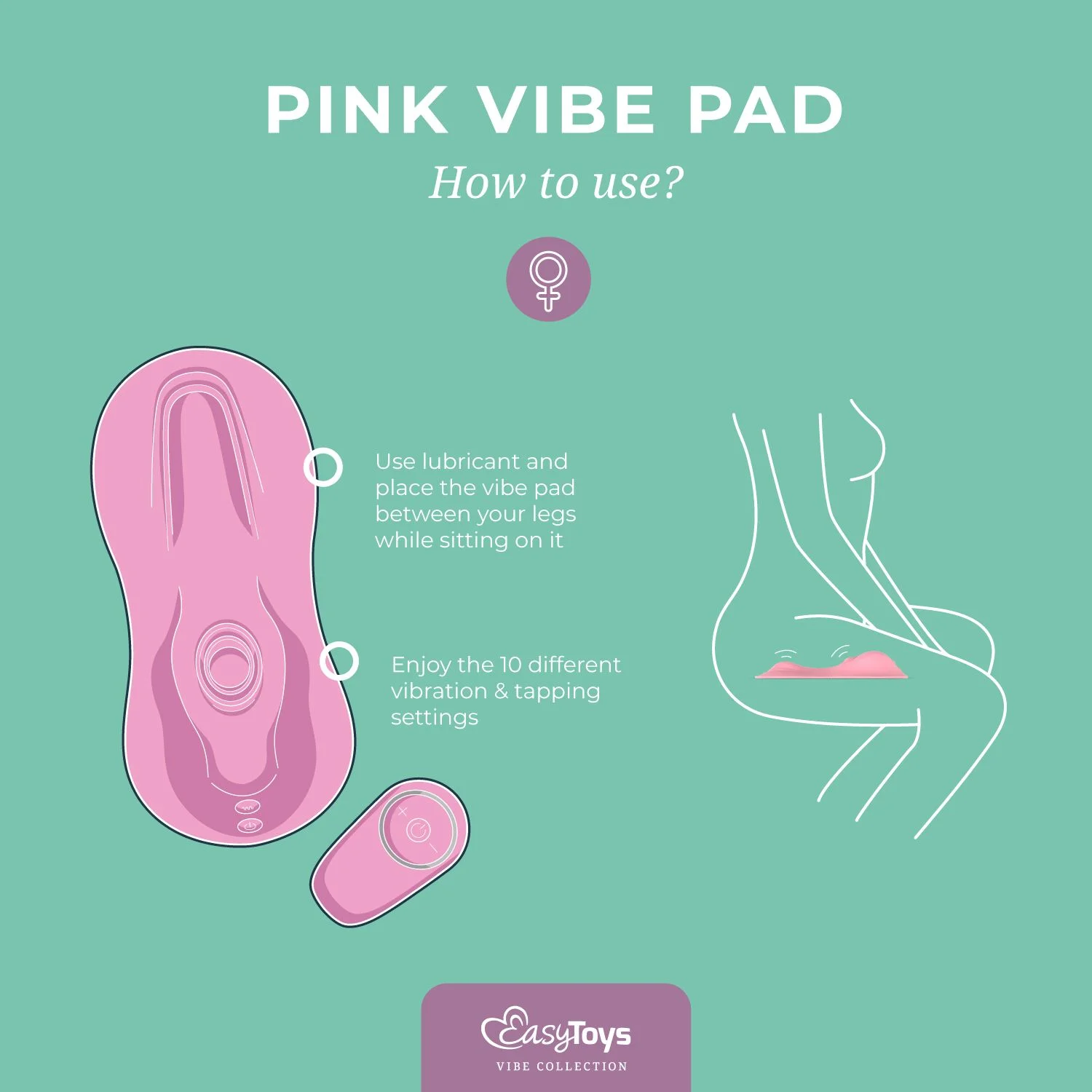 – Vibe Pad Tappend en Trillend met Afstandsbediening – Roze