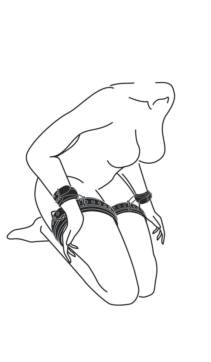 Fetish - Thigh & Wrist Cuff Set - Black
