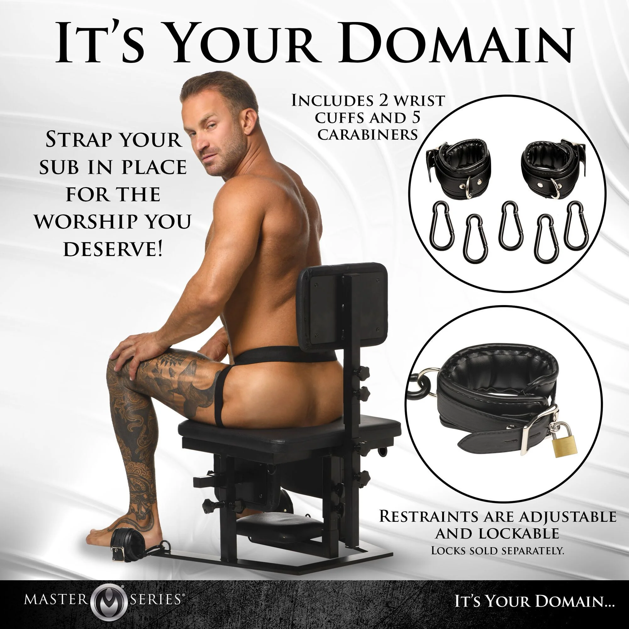 XR Brands - Pleasure Throne Orale Seks Stoel - Zwart