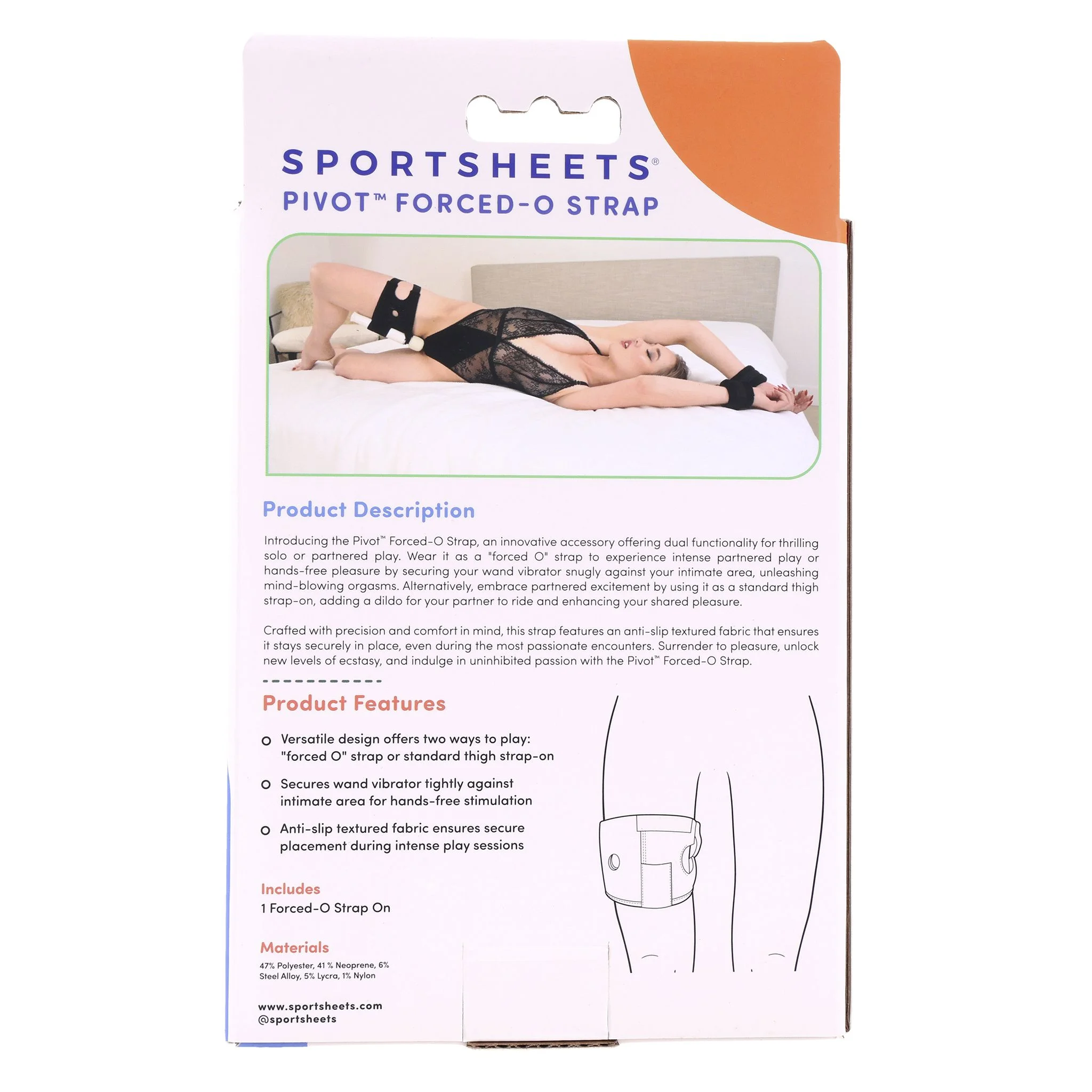 Sportsheets - Pivot 2 in 1 Forced-O Strap - Zwart