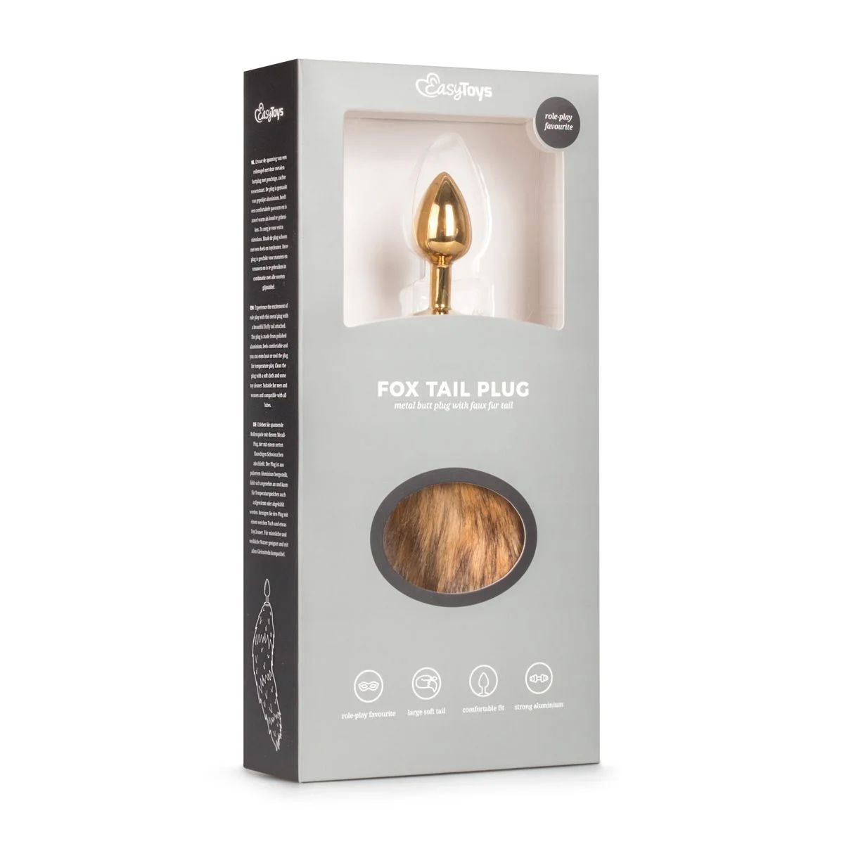 – FETISH COLLECTION Buttplug Goud – Beige Vossenstaart