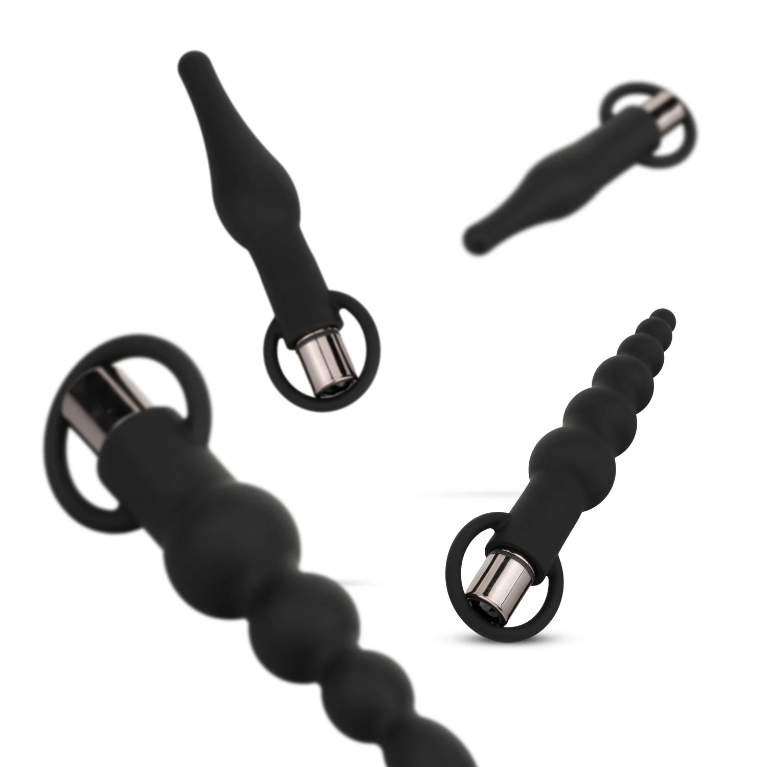 Anaal Plug Set Met Bullet Vibrator - Zwart