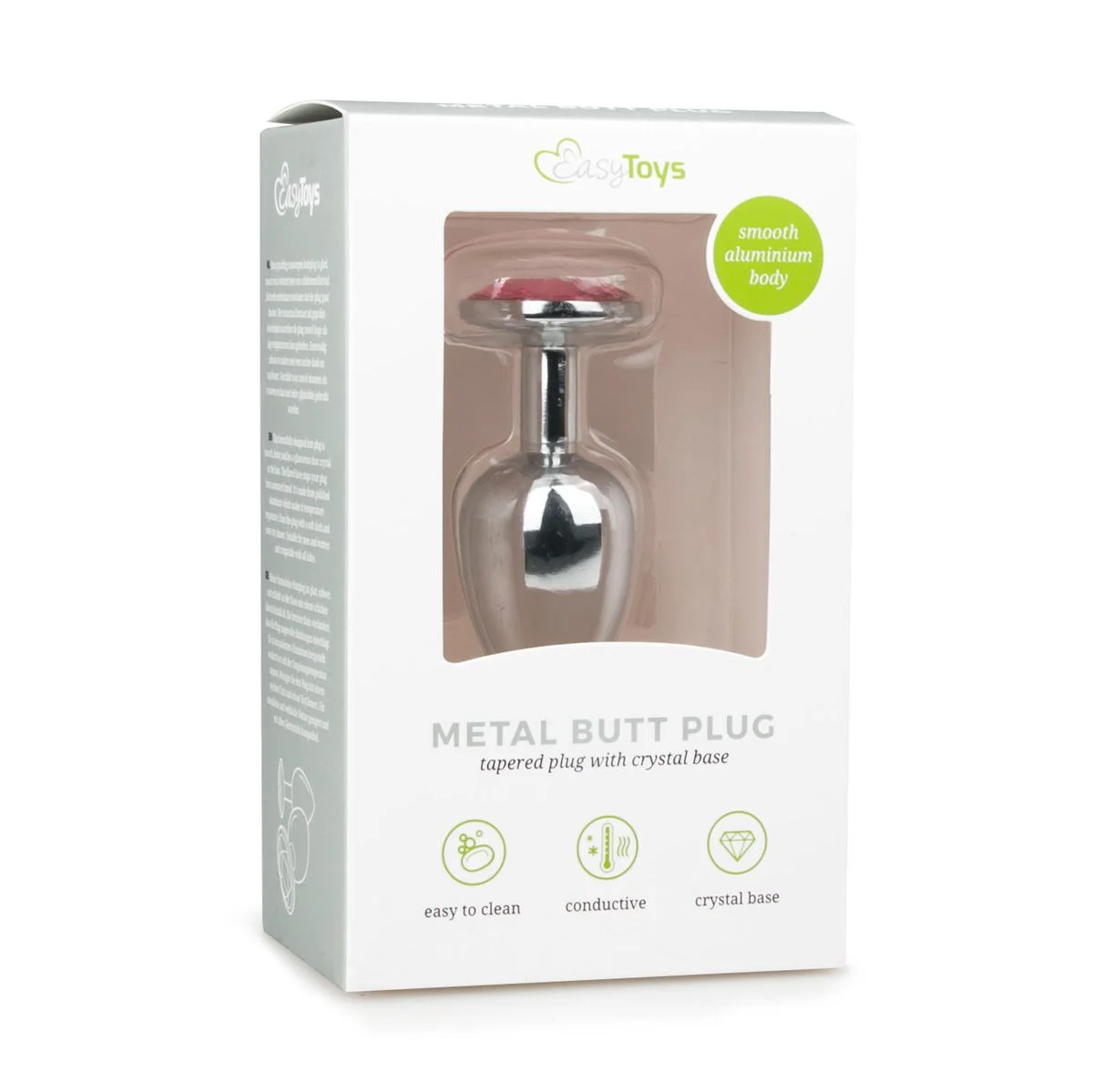 Metalen buttplug Zilver/Roze - S