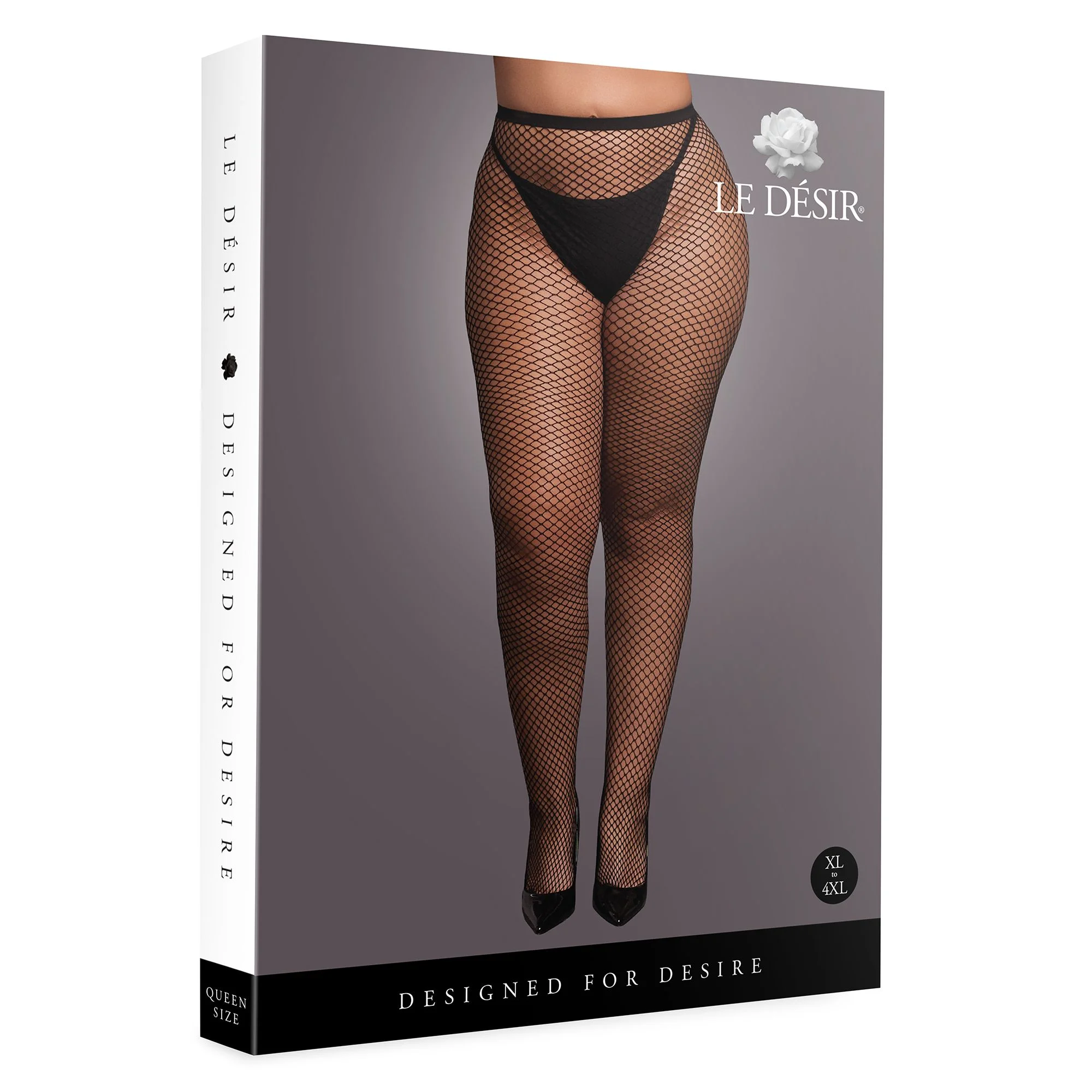 Le Desir - Panty met Fijn Visnetpatroon - Zwart