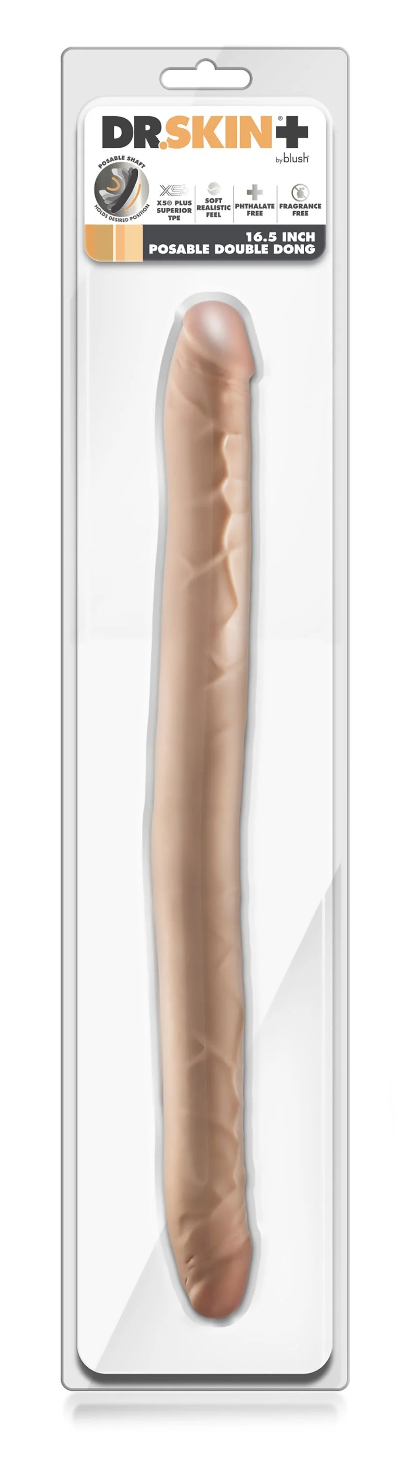 Dr Skin - Dr. Skin Plus 16,5” Buigzame Dubbele Dildo Beige