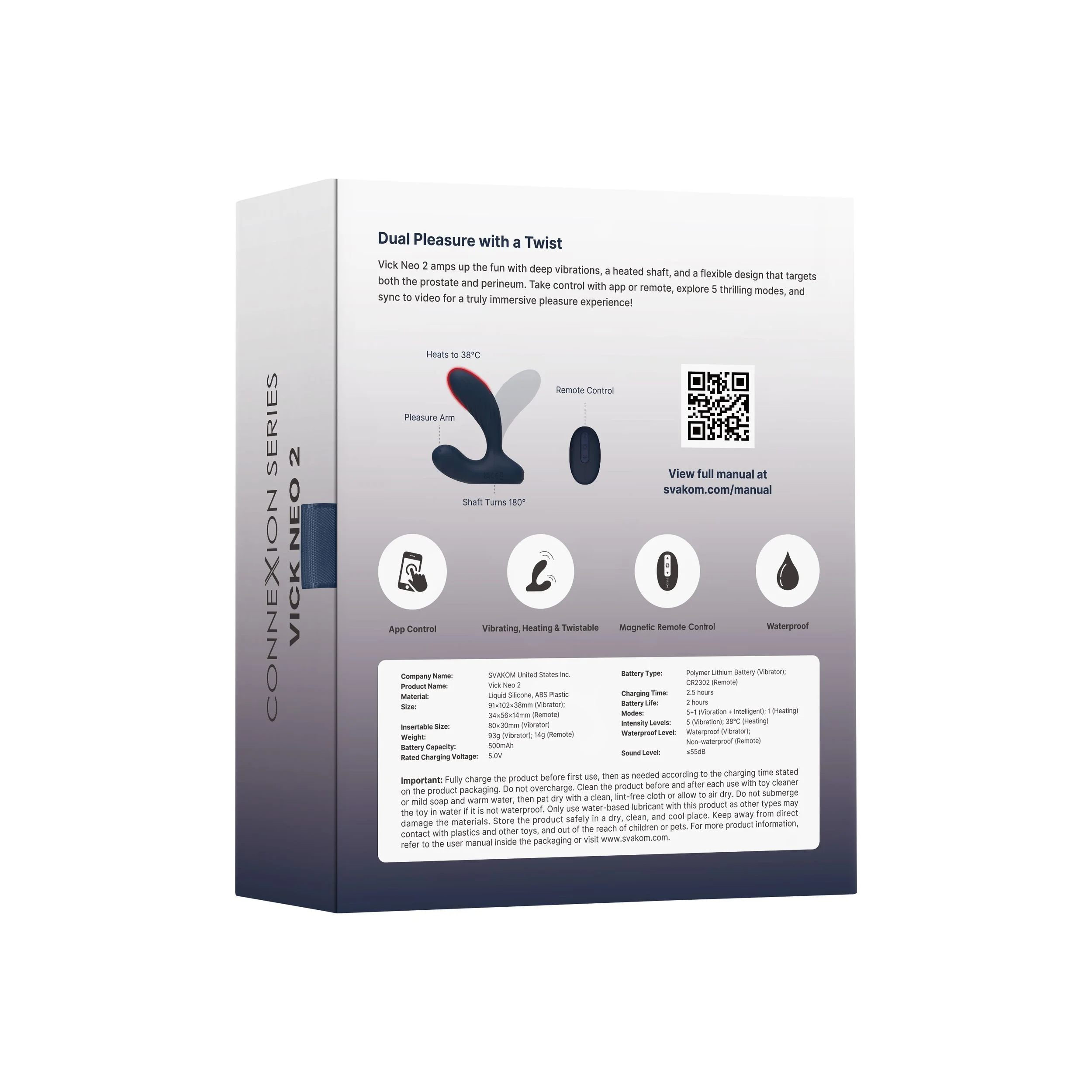 SVAKOM - Prostaat Vibrator Vick Neo 2 - Blauw
