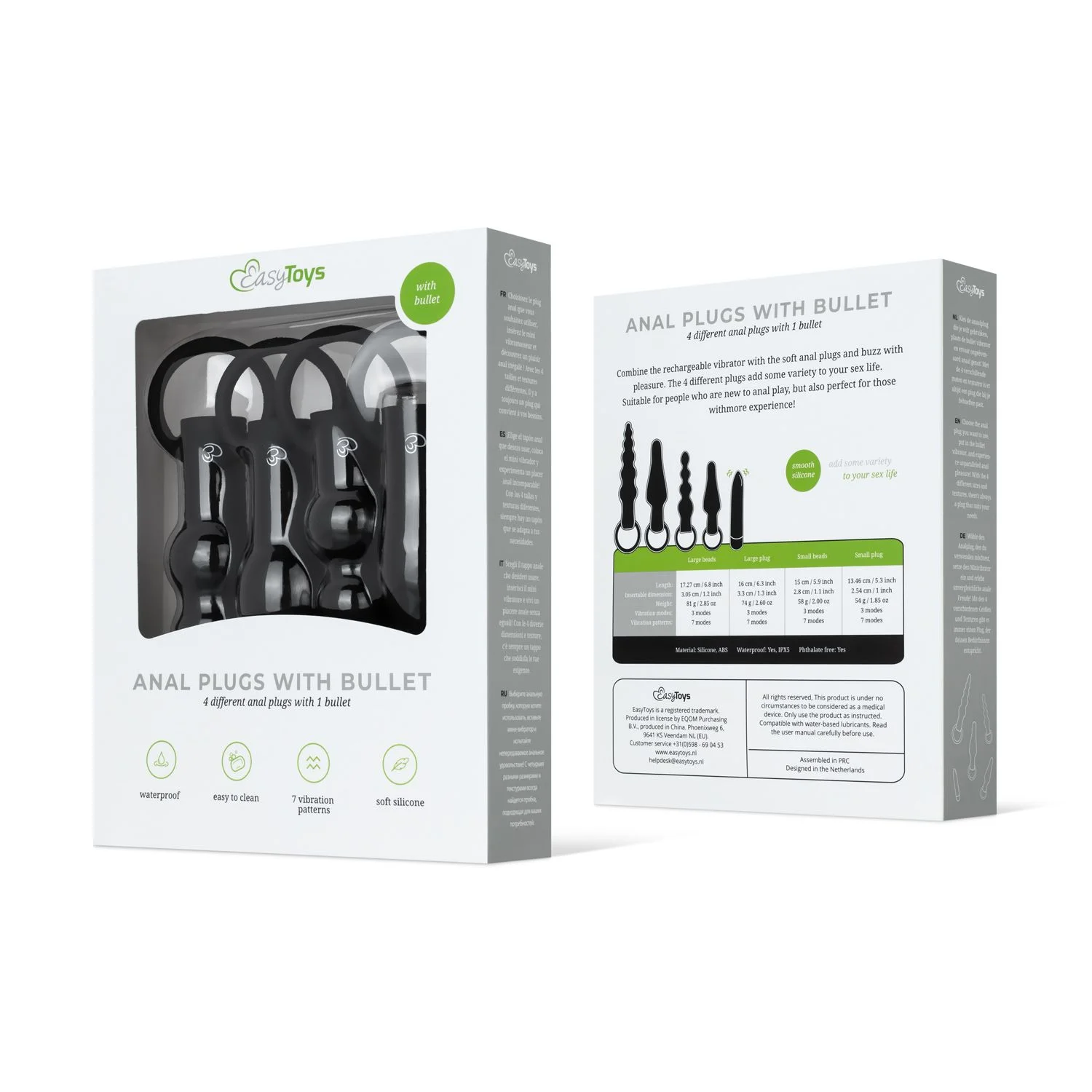 Anaal Plug Set Met Bullet Vibrator - Zwart