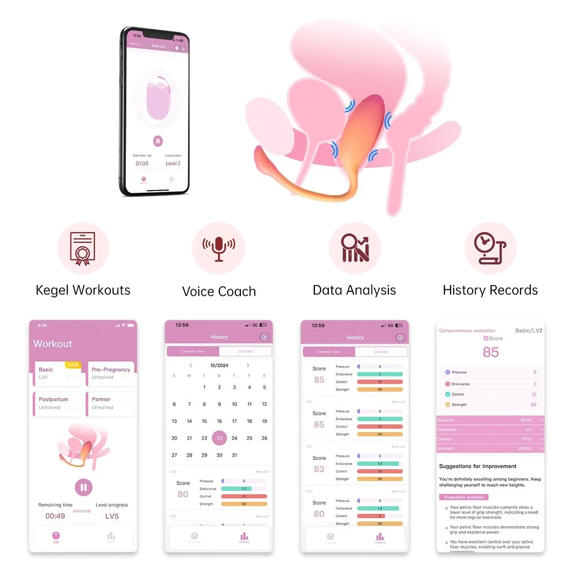 Magic Motion - Flamingo Max Vibrerend Ei en Kegeltrainer in 1 - Roze
