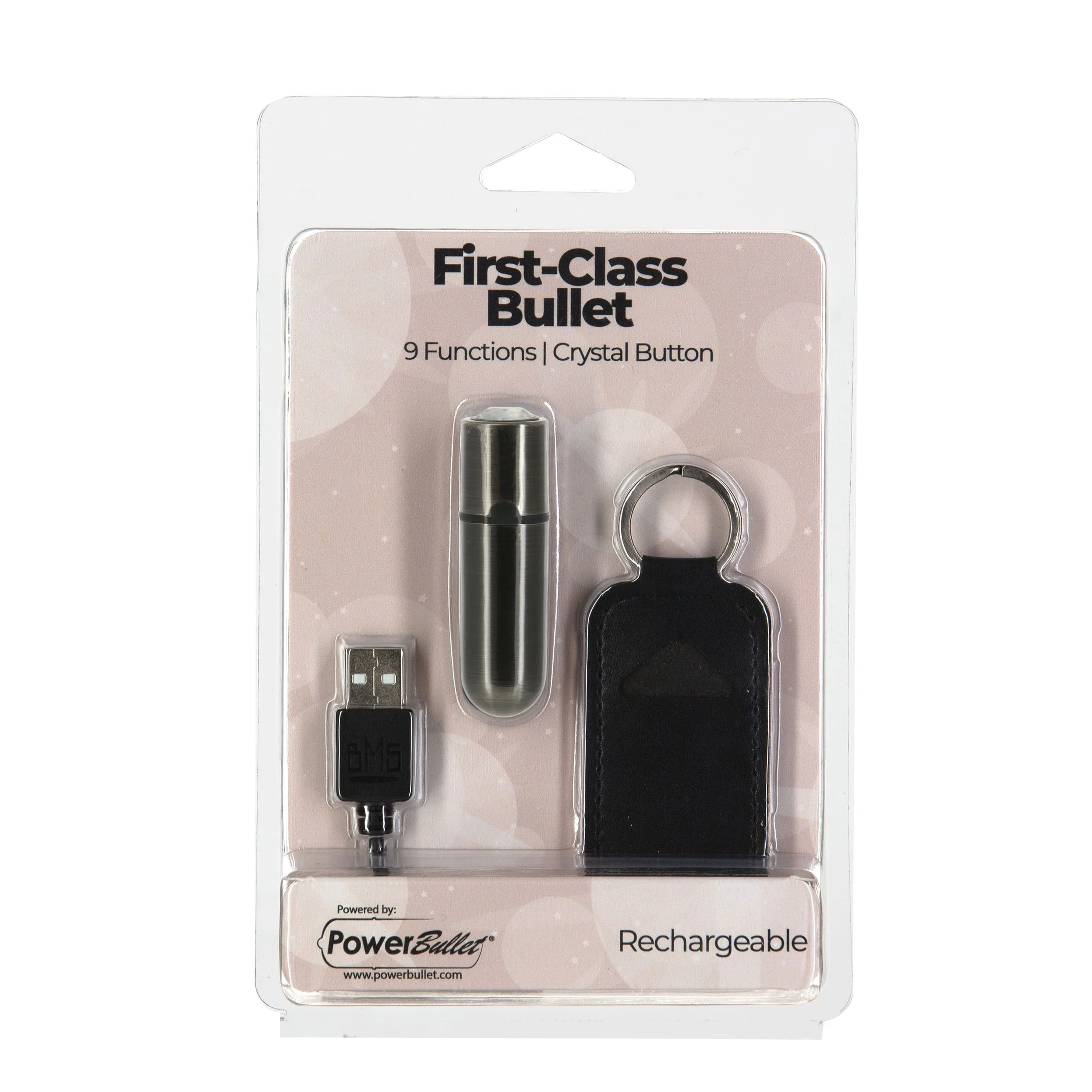 PowerBullet - First Class Mini Bulllet met Kristal 9 Standen Gun Metal