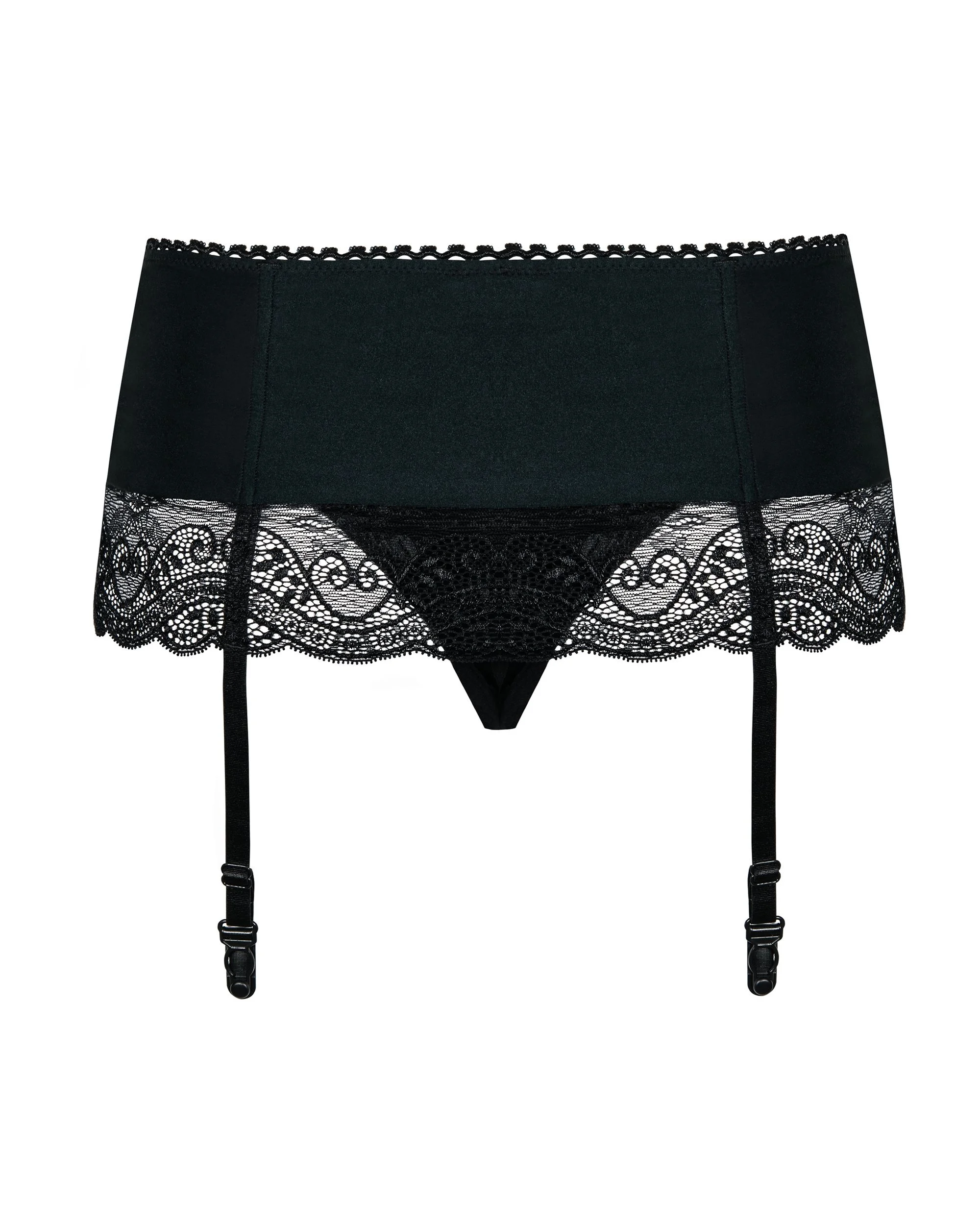 Miamor Jarretel Gordel Met String - Zwart