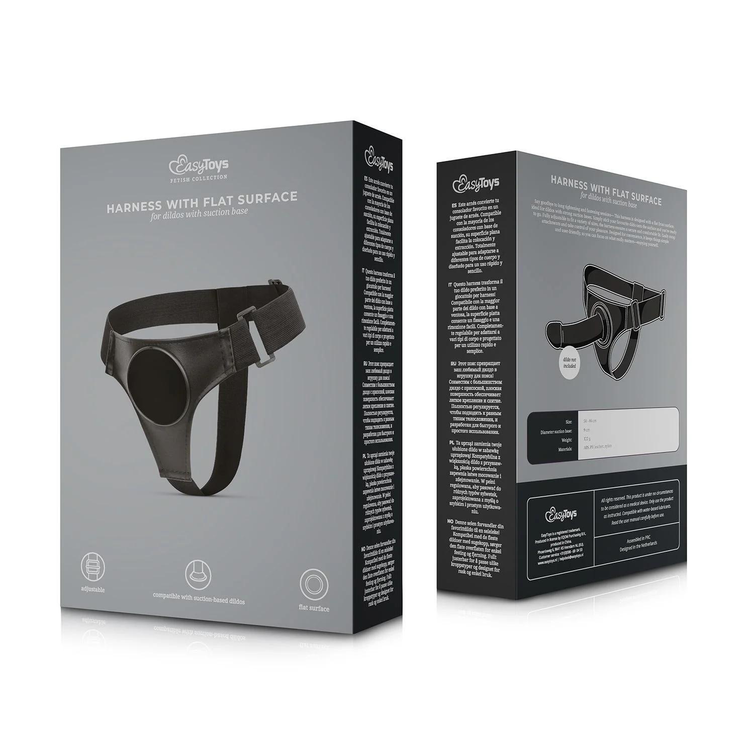 Fetish - Harness Met Zuignap - Zwart