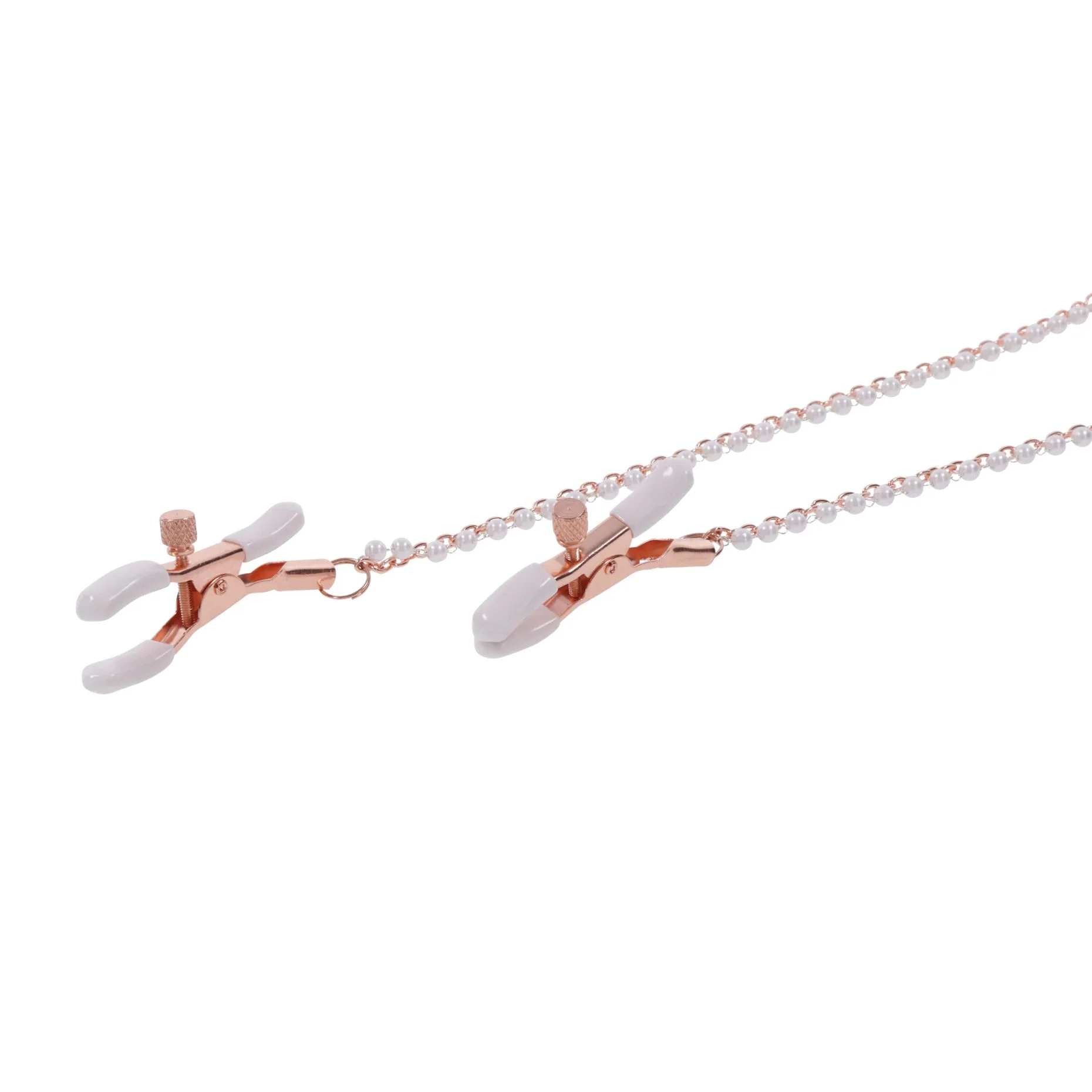 Sportsheets – S&M Peaches ‘n CreaMe Halsband met Tepelklemmen – Cream