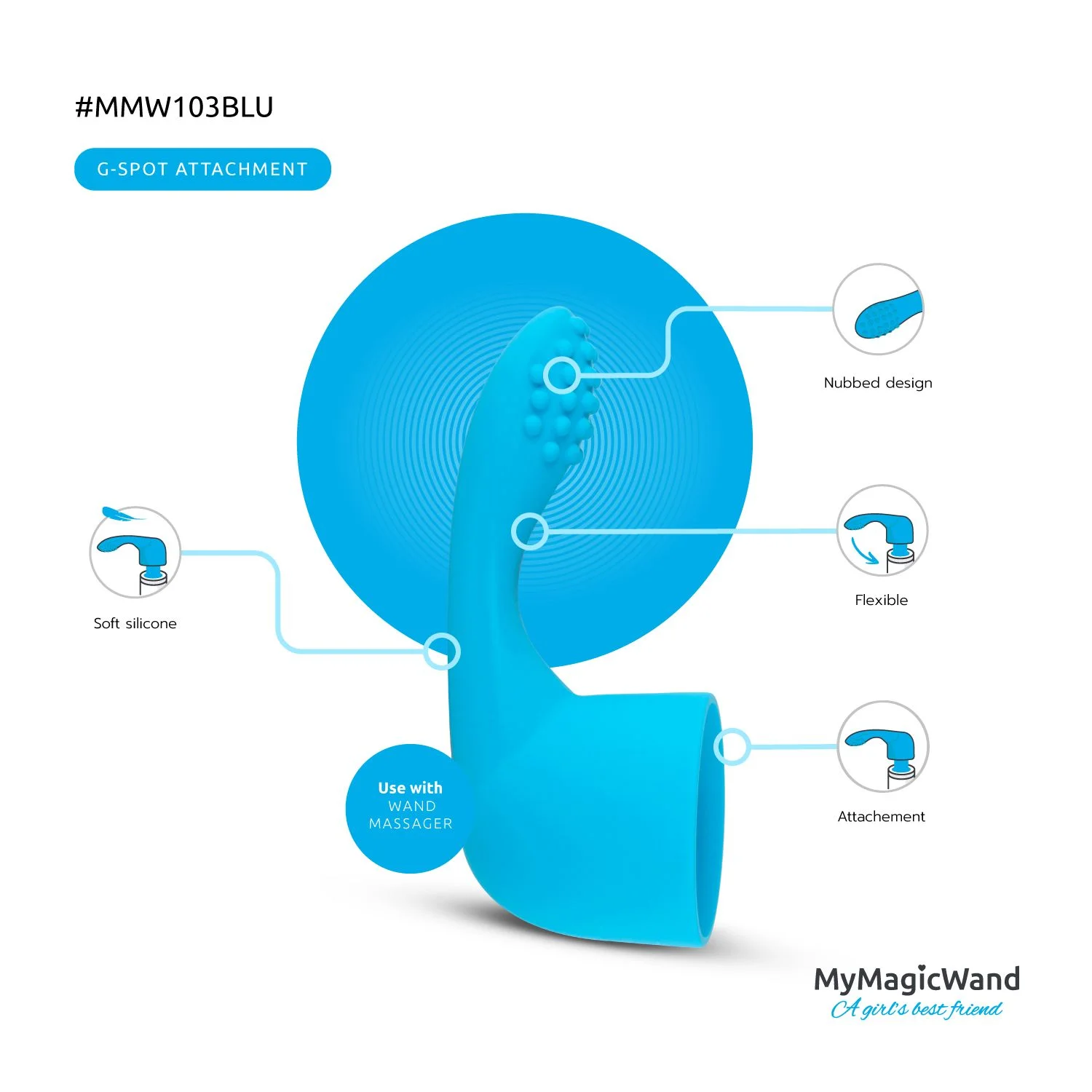 MyMagicWand G-Spot/Prostaat Opzetstuk - Blauw
