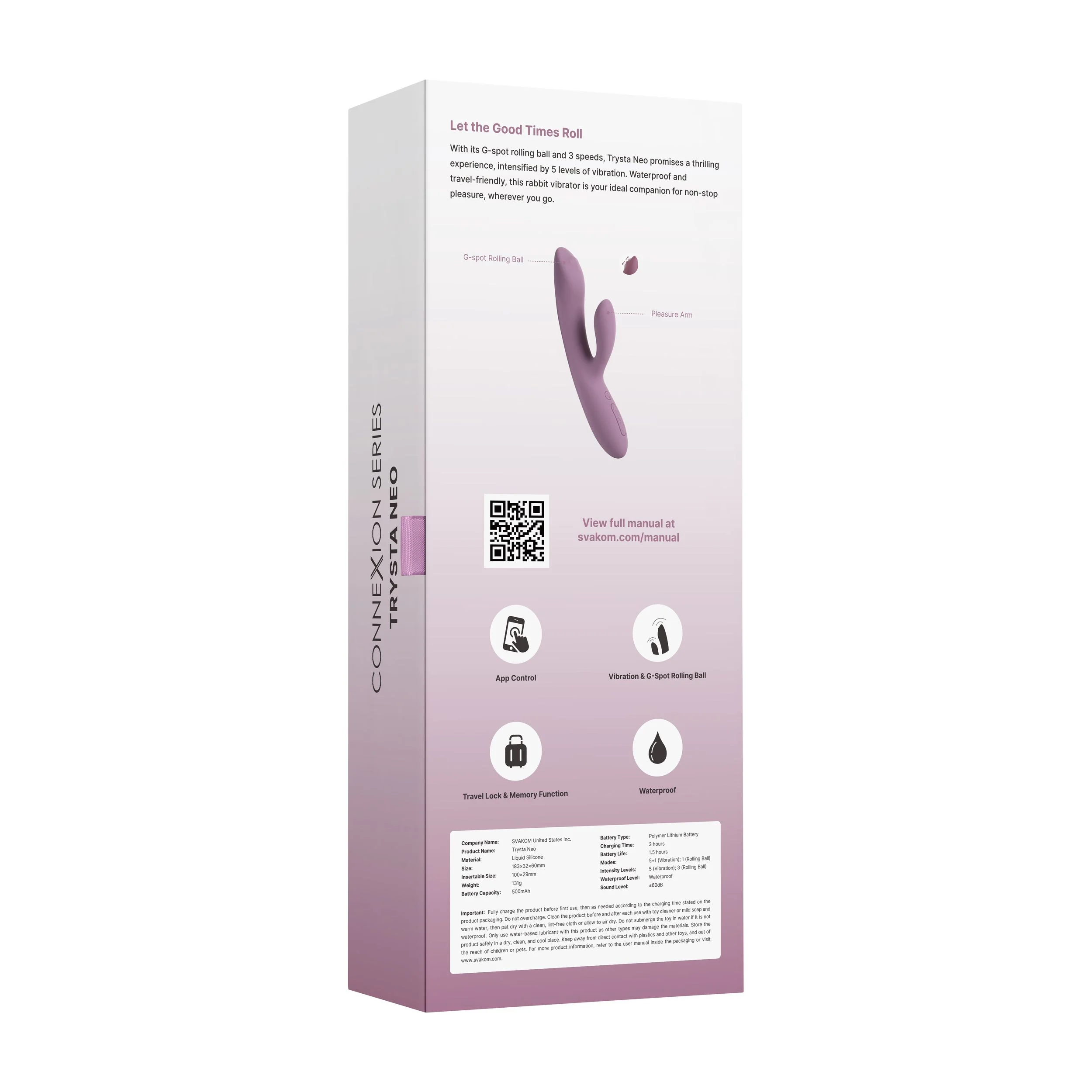 SVAKOM - Trysta Neo Rabbit G-spot Vibrator - Roze